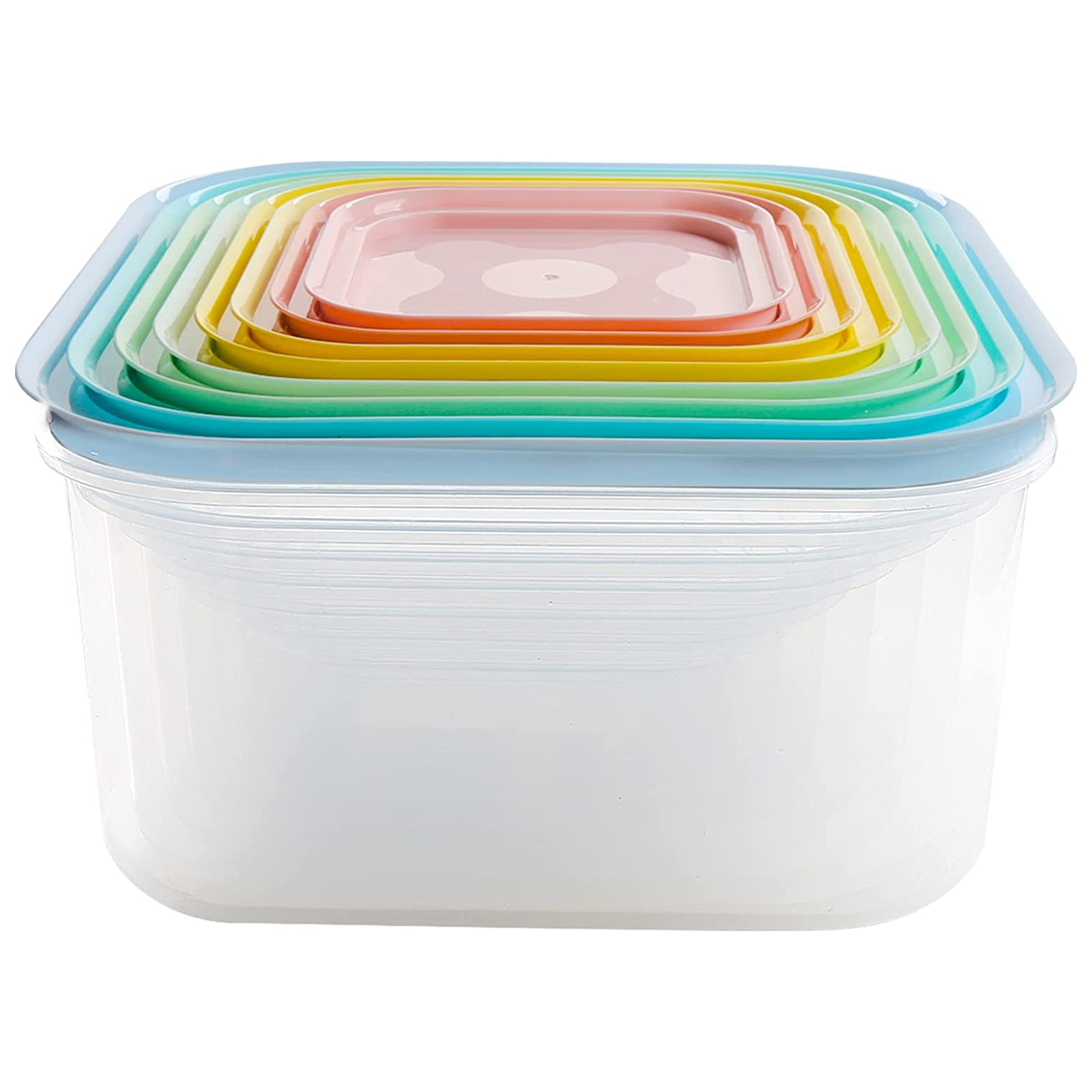 Shopwithgreen 8 Sets(16 Pieces) Multicolor Food Storage Containers - Square-shopwithgreen