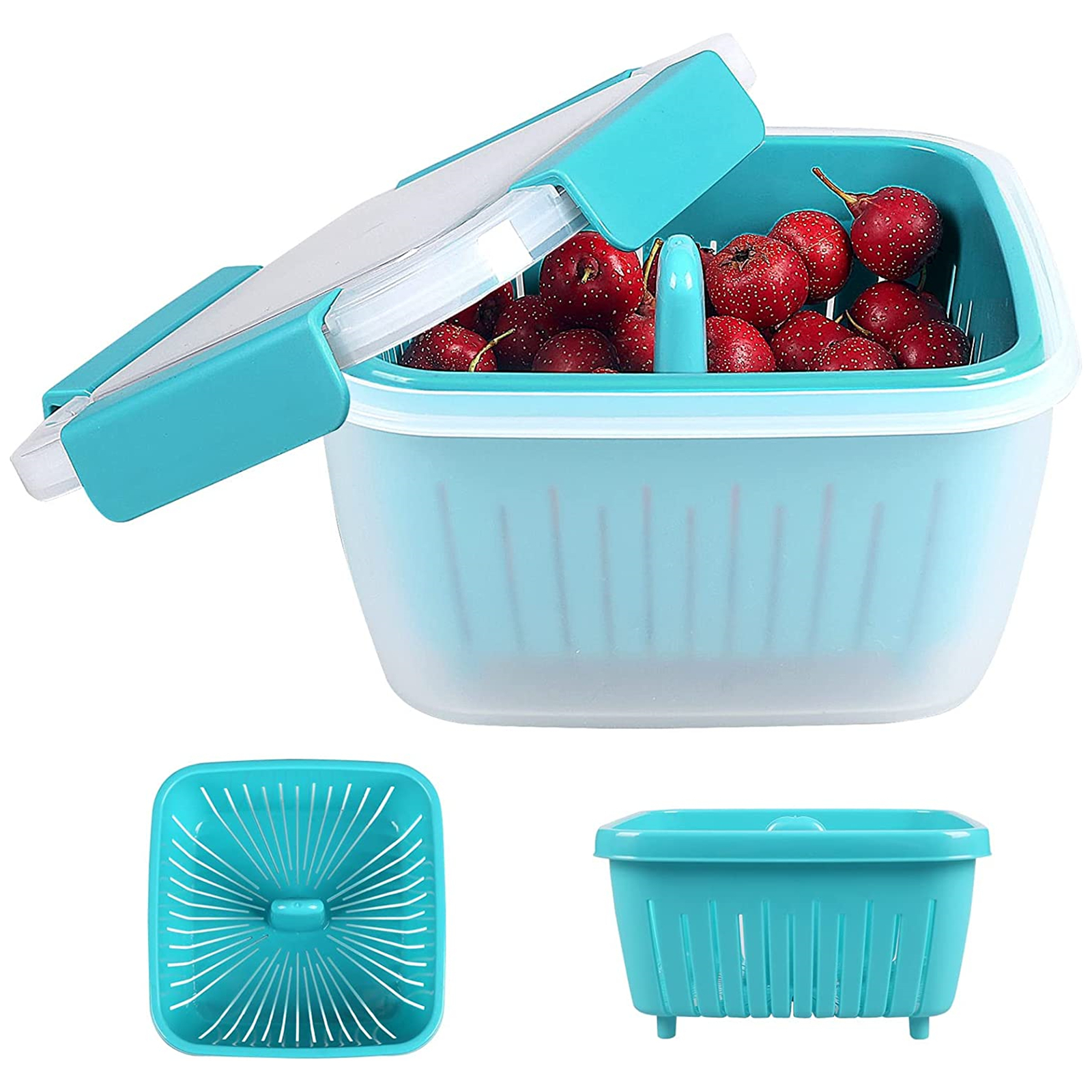 Shopwithgreen Berry Keeper contenitori per alimenti con coperchi a tenuta stagna colore: blu 1417,5 g 