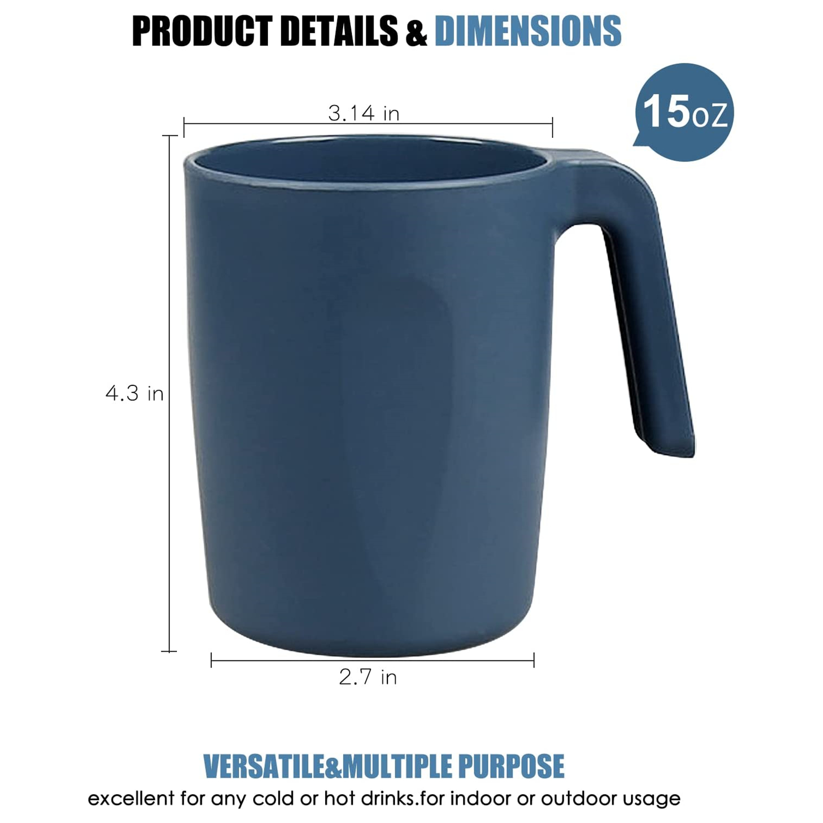 Shopwithgreen Wheat Straw Coffee Mugs - 4PCS 15 OZ Dark Coastal-shopwithgreen