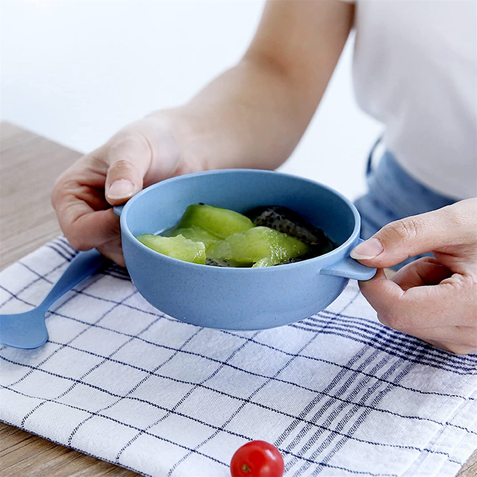 Shopwithgreen Wheat Straw Kids Bowls and Spoons Set 8 pcs-shopwithgreen