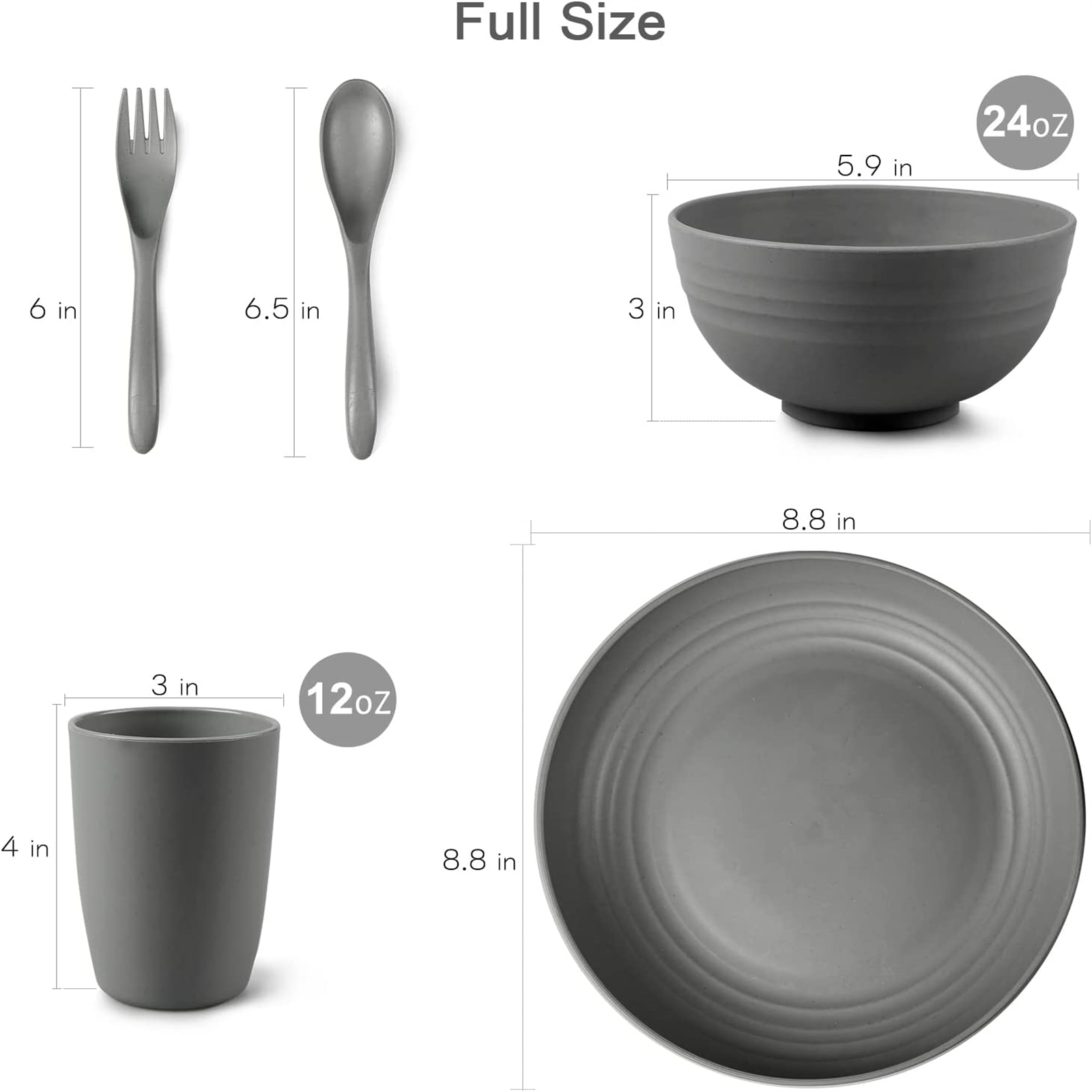 Shopwithgreen Wheat Straw Lightweight & Unbreakable Dinnerware Sets - 20PCS-shopwithgreen