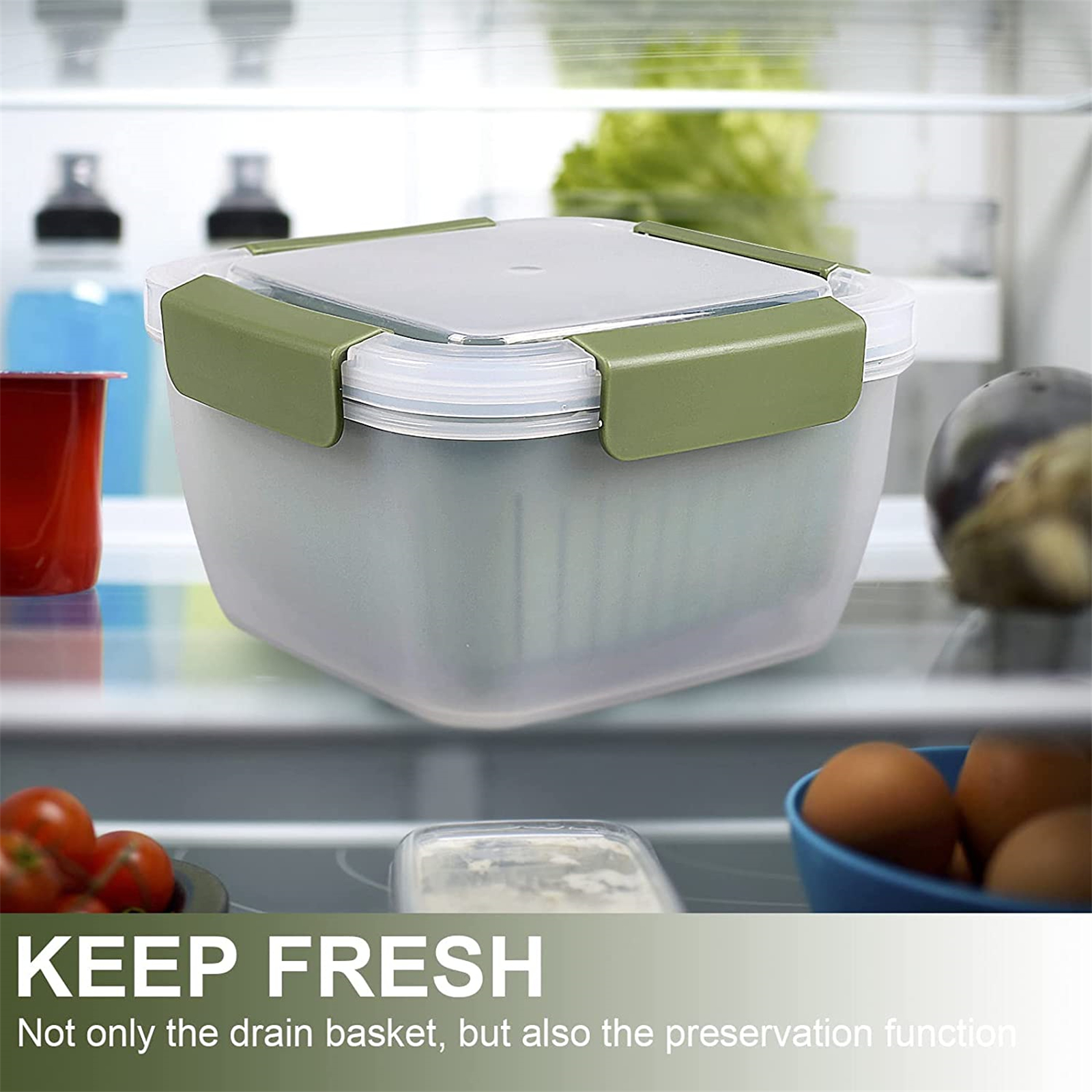 Shopwithgreen Berry Keeper Box Containers 52oz - Olive Green-shopwithgreen