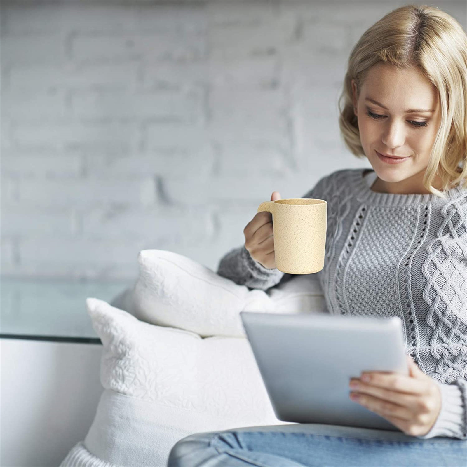 Shopwithgreen Wheat Straw Coffee Mugs - 4PCS 15 OZ Coastal-shopwithgreen