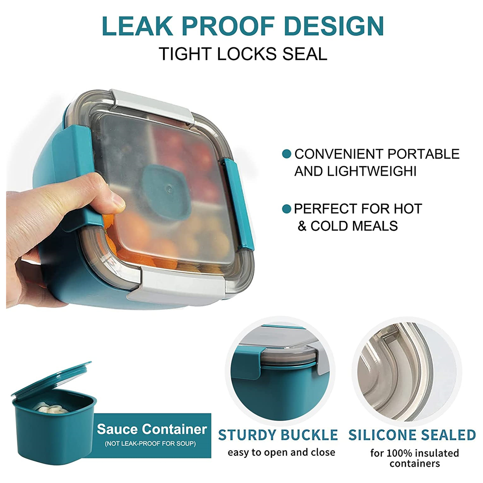 Shopwithgreen 52 OZ to Go Salad Container Lunch Container with 3-Compartment - Dark Blue-shopwithgreen