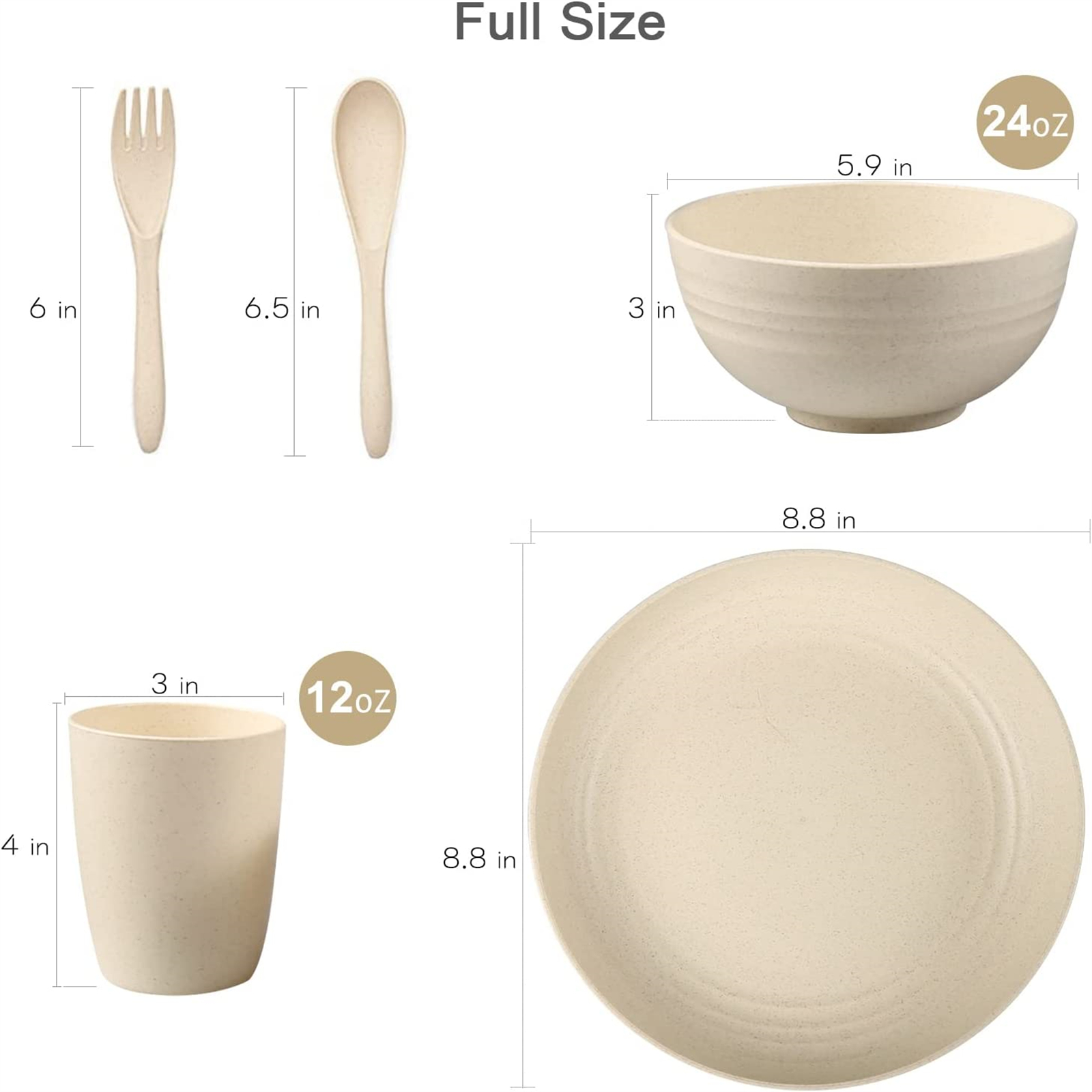 Shopwithgreen Wheat Straw Lightweight & Unbreakable Dinnerware Sets - 20PCS-shopwithgreen
