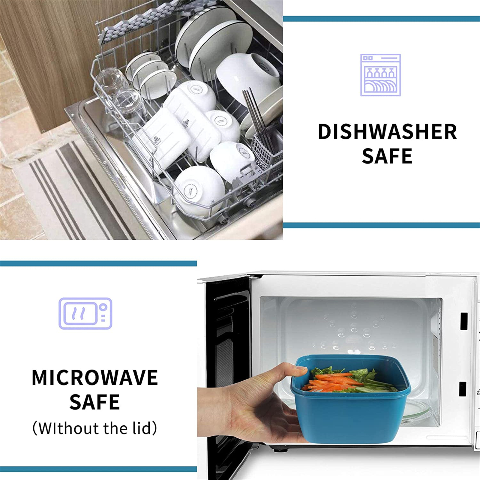 Shopwithgreen 52 OZ to Go Salad Container Lunch Container with 3-Compartment - Blue-shopwithgreen