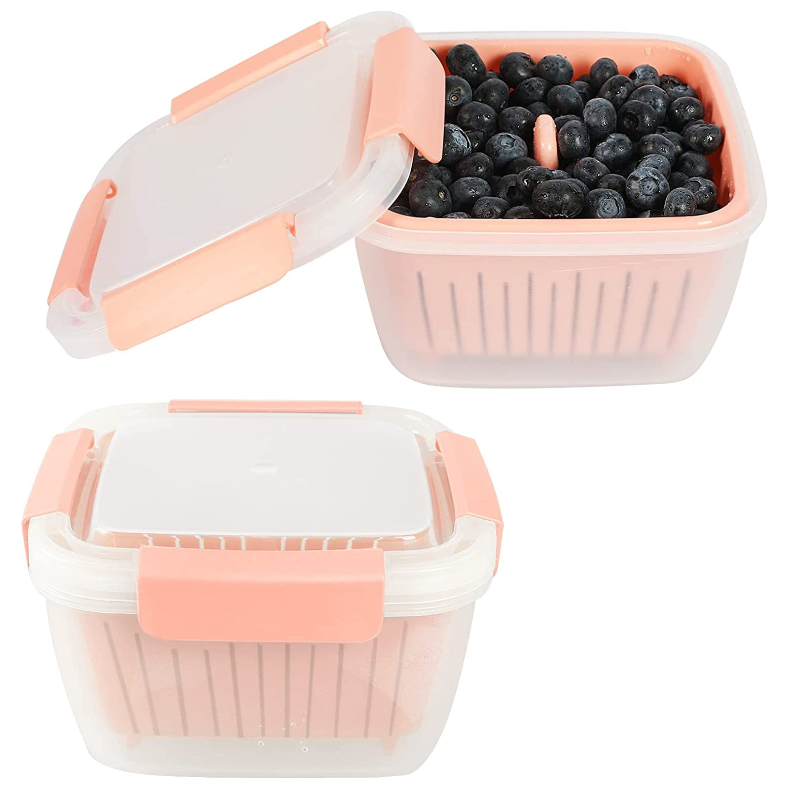 Shopwithgreen Berry Keeper Box Containers 2pcs - 52oz Pink-shopwithgreen