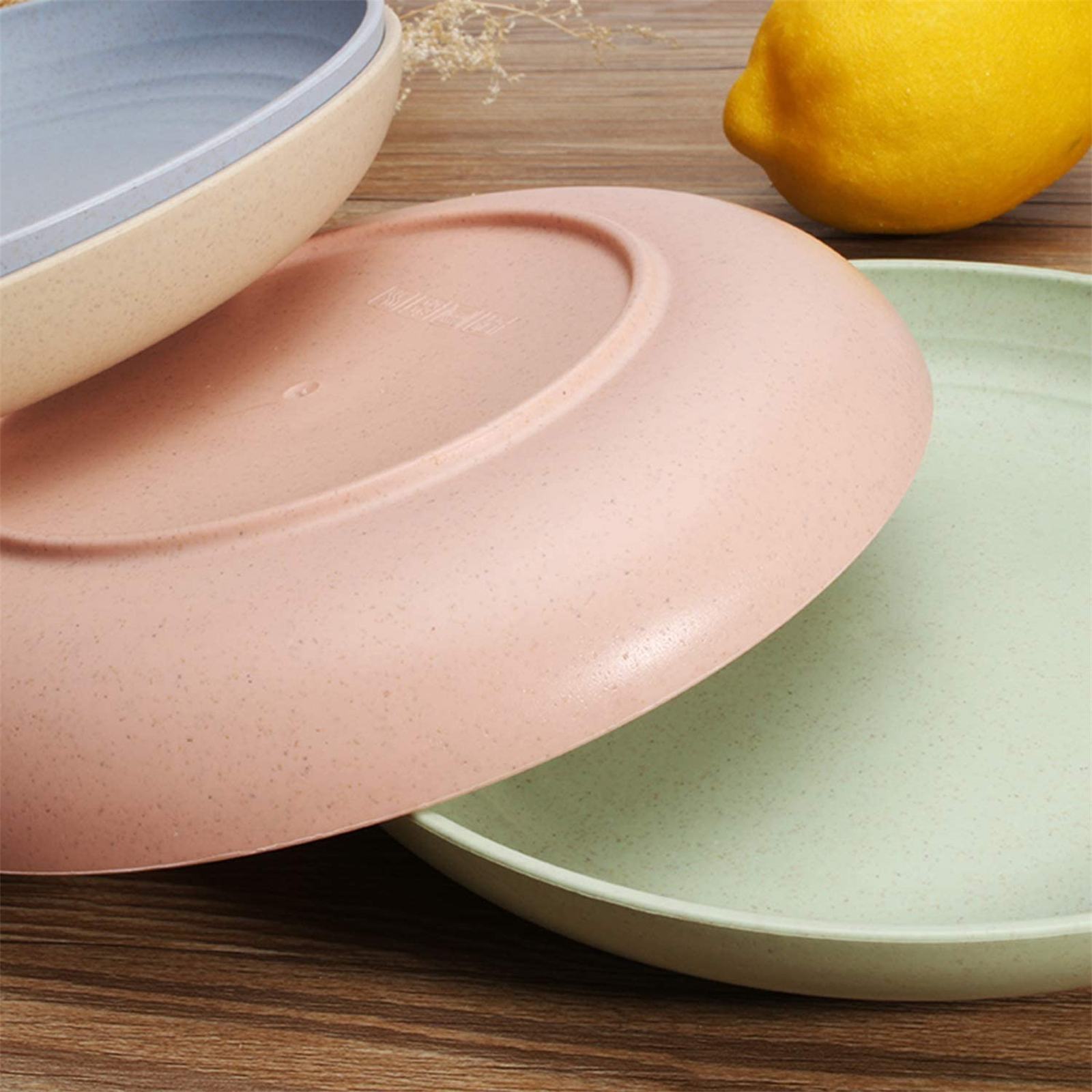 Shopwithgreen Wheat Straw Plastic Plates - 4pcs 10 inch Pale Blush-shopwithgreen