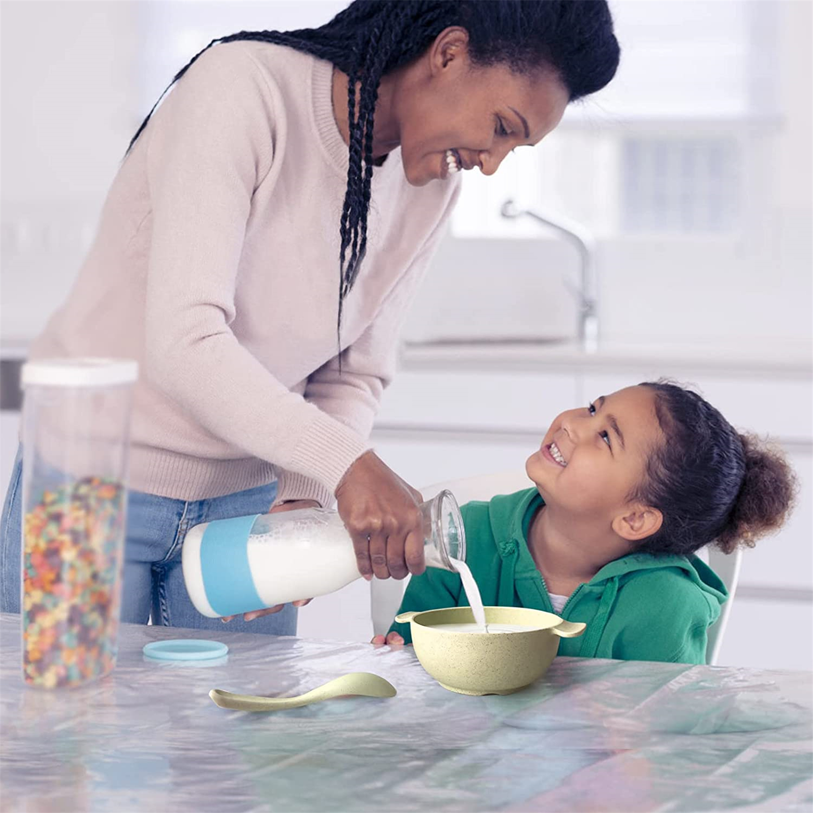 Shopwithgreen Wheat Straw Kids Bowls and Spoons Set 8 pcs-shopwithgreen