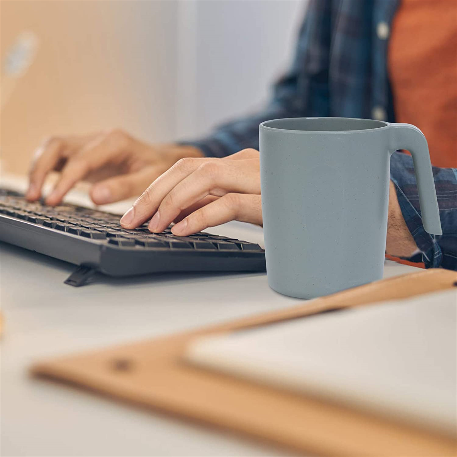 Shopwithgreen Wheat Straw Coffee Mugs - 4PCS 15 OZ Coastal-shopwithgreen