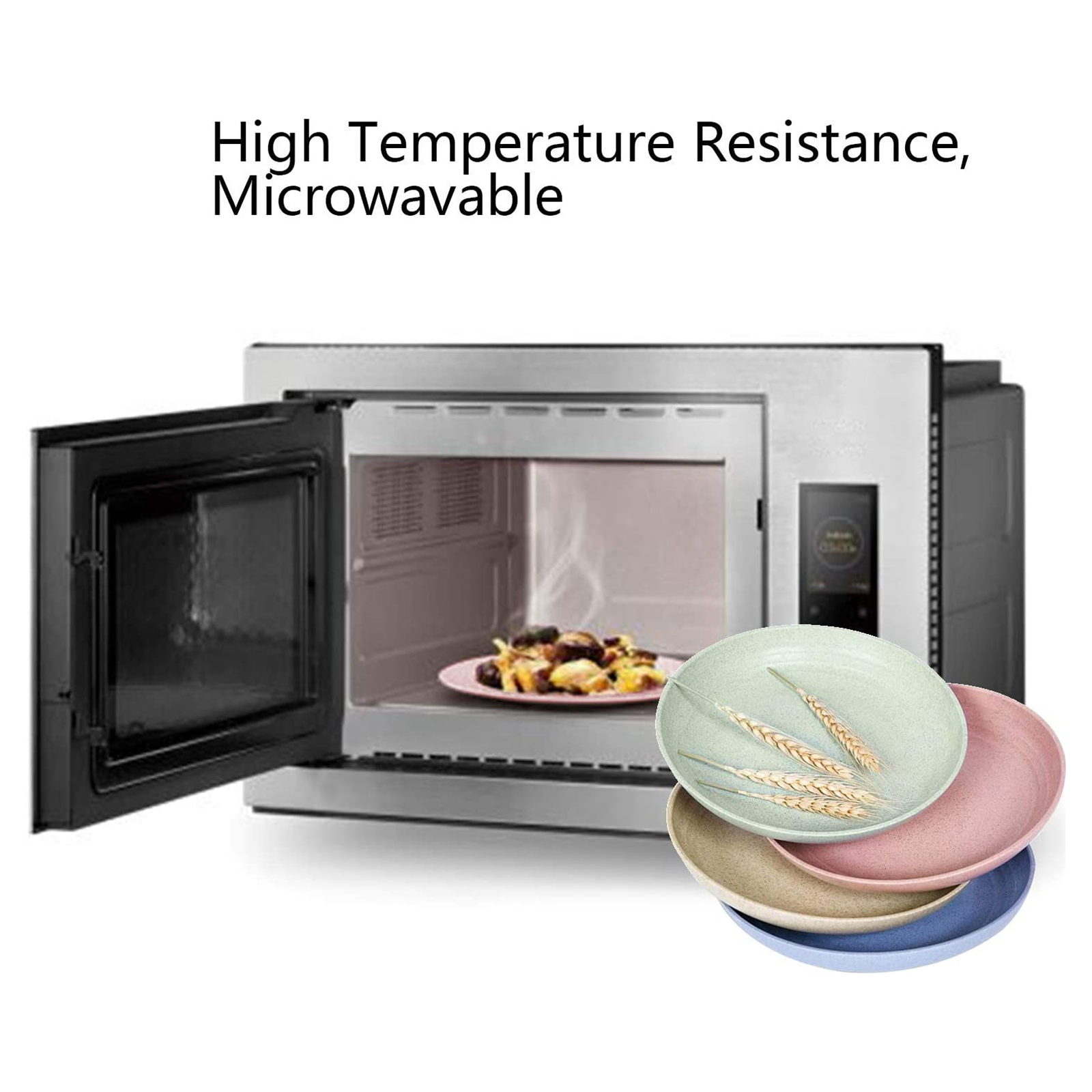 Shopwithgreen Wheat Straw Plastic Plates - 4pcs 10 inch Pale Blush-shopwithgreen