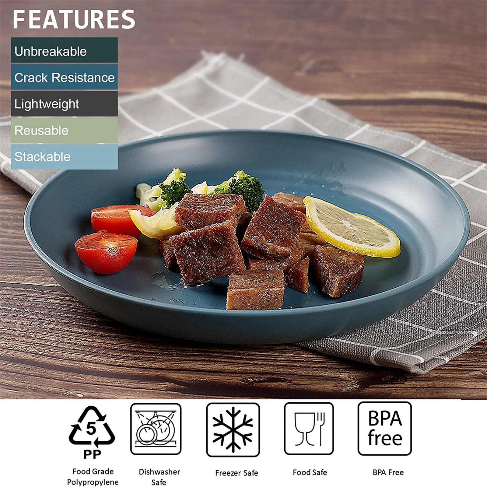 Shopwithgreen Unbreakable Plastic Plates - 4 pcs 10 inch-shopwithgreen