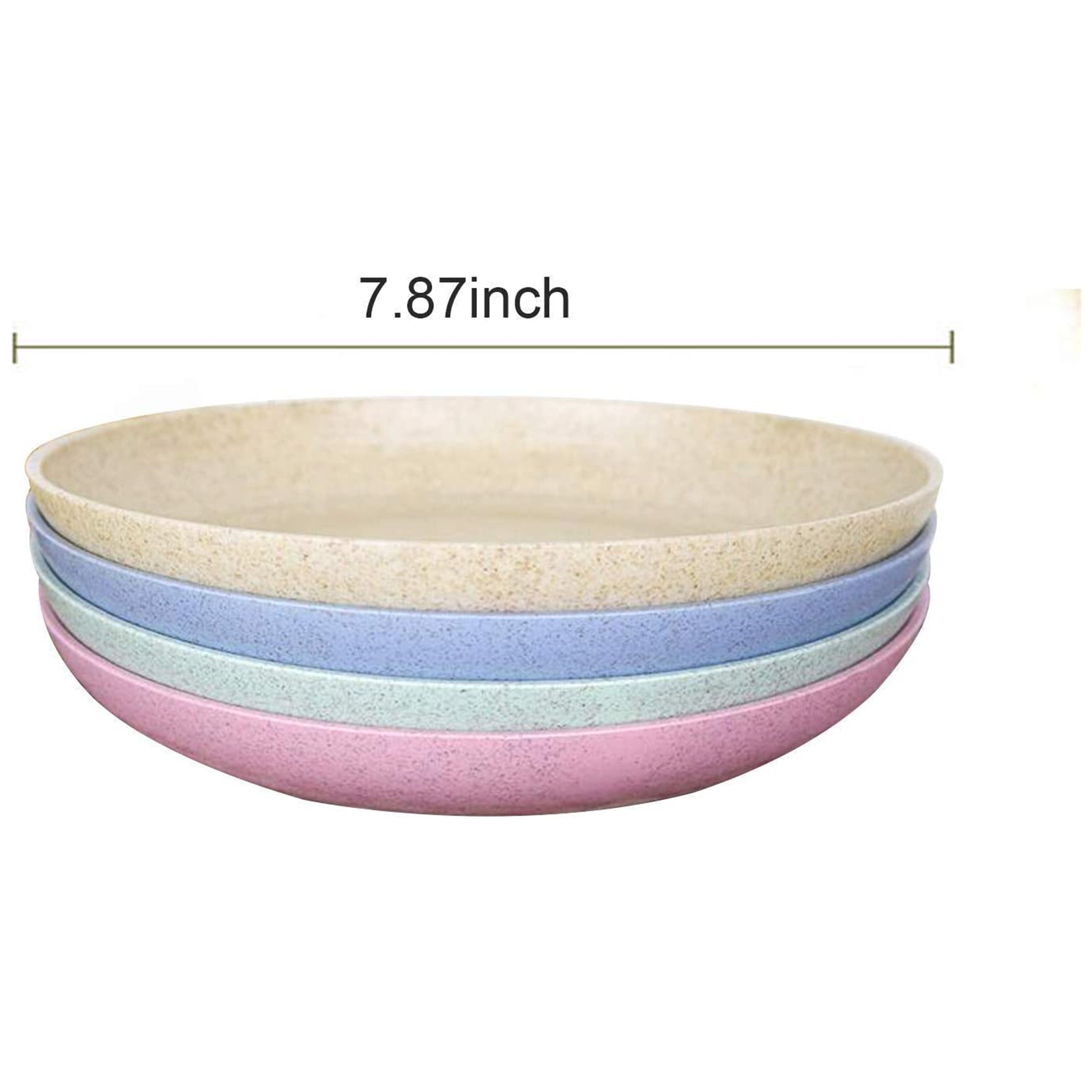 Shopwithgreen Wheat Straw Plastic Plates - 4pcs 7.8 inch Pale Blush-shopwithgreen