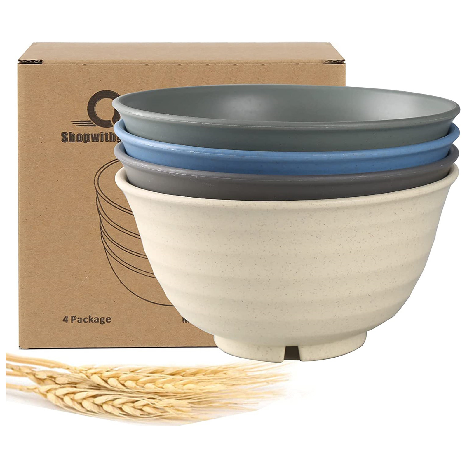 Shopwithgreen Wheat Straw Bowls - 30 OZ 4pcs/6pcs-shopwithgreen