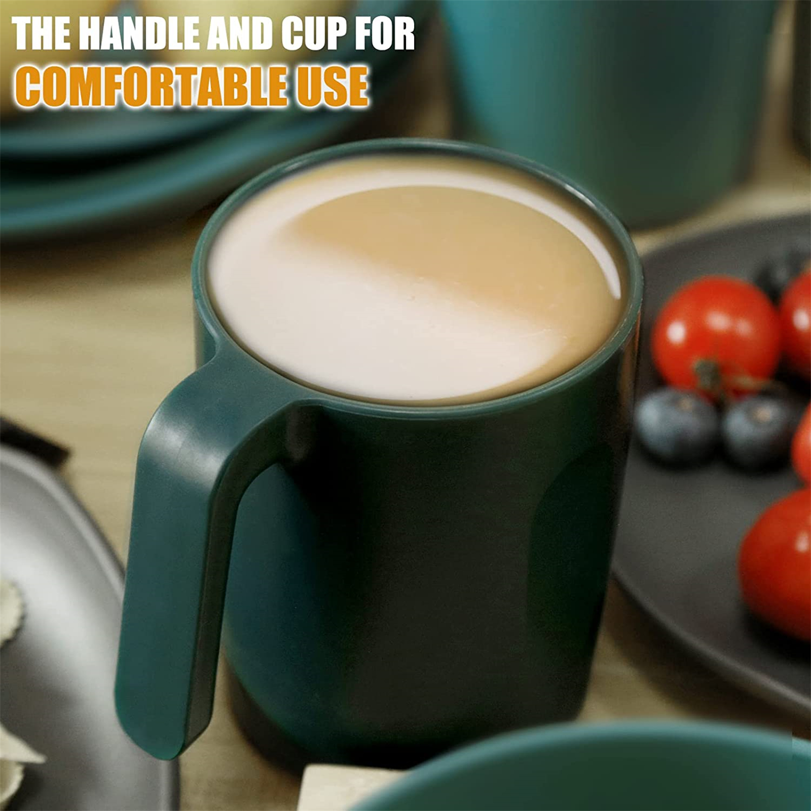 Shopwithgreen Wheat Straw Coffee Mugs - 4PCS 15 OZ Dark Coastal-shopwithgreen