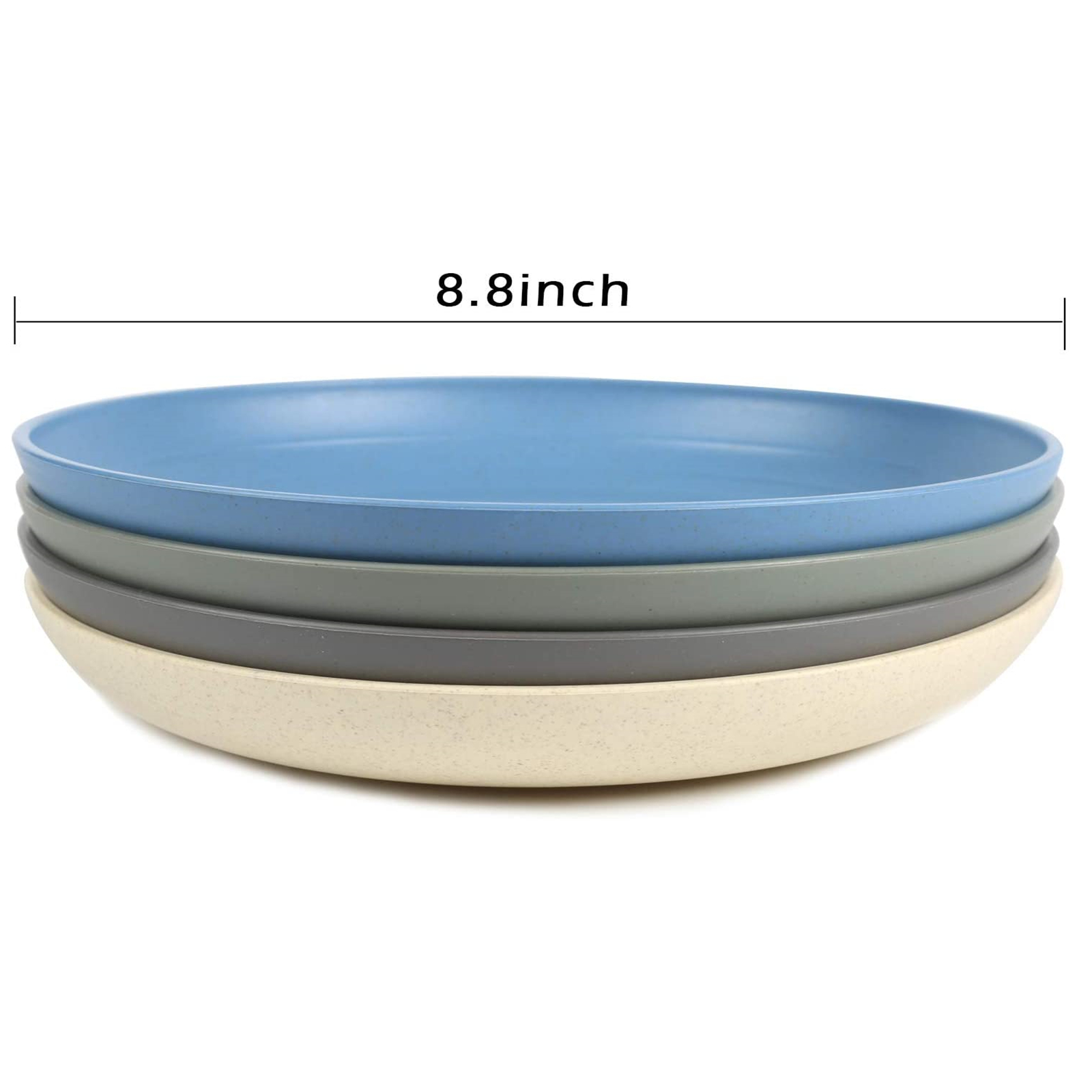 Shopwithgreen Wheat Straw Plastic Plates - 4pcs 8.8 inch Coastal-shopwithgreen