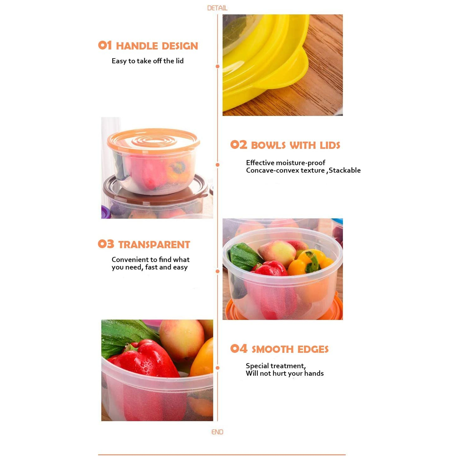 Shopwithgreen 7 Sets(14 Pieces) Multicolor Food Storage Containers - Round-shopwithgreen