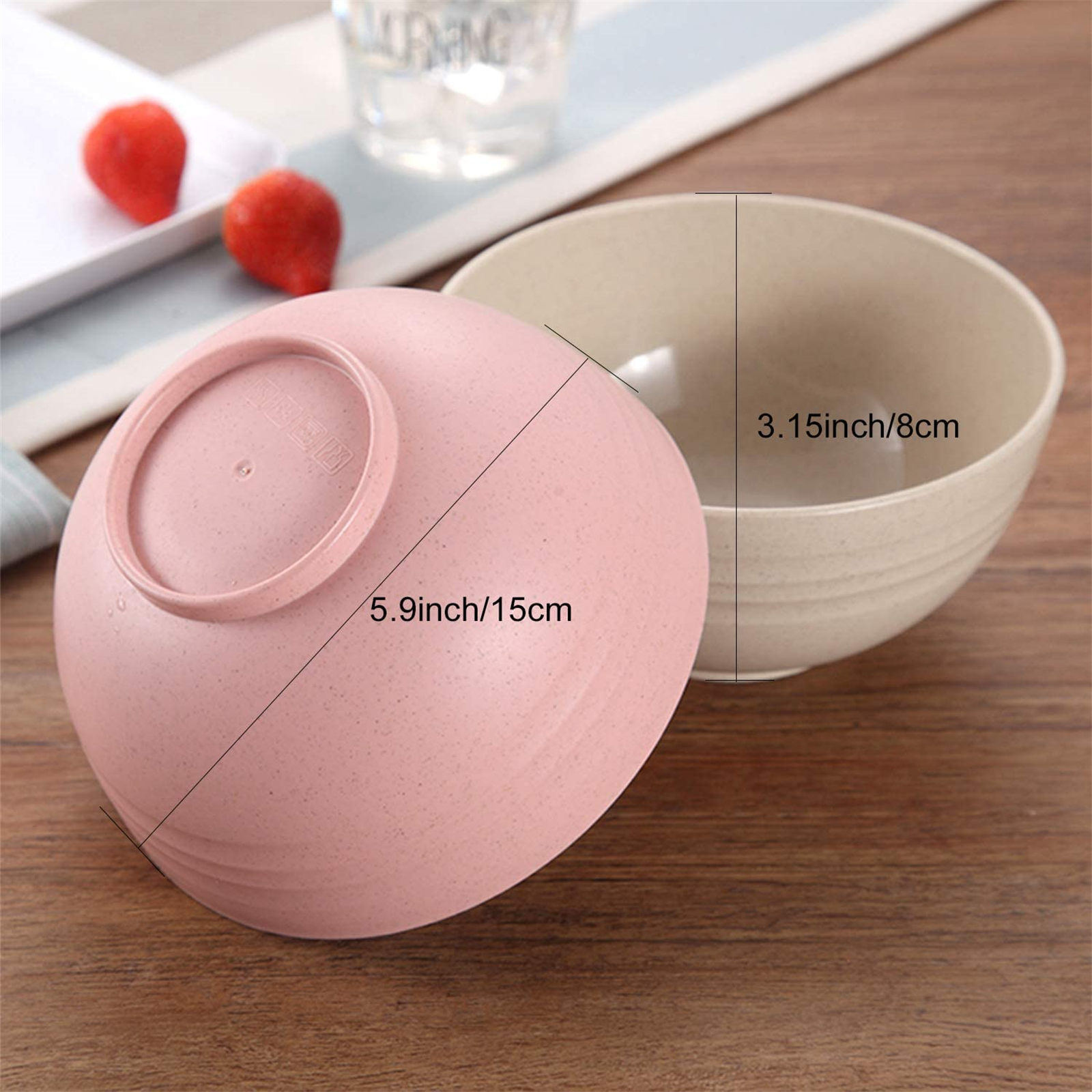 Shopwithgreen Wheat Straw Bowls - 4pcs 24 OZ-shopwithgreen