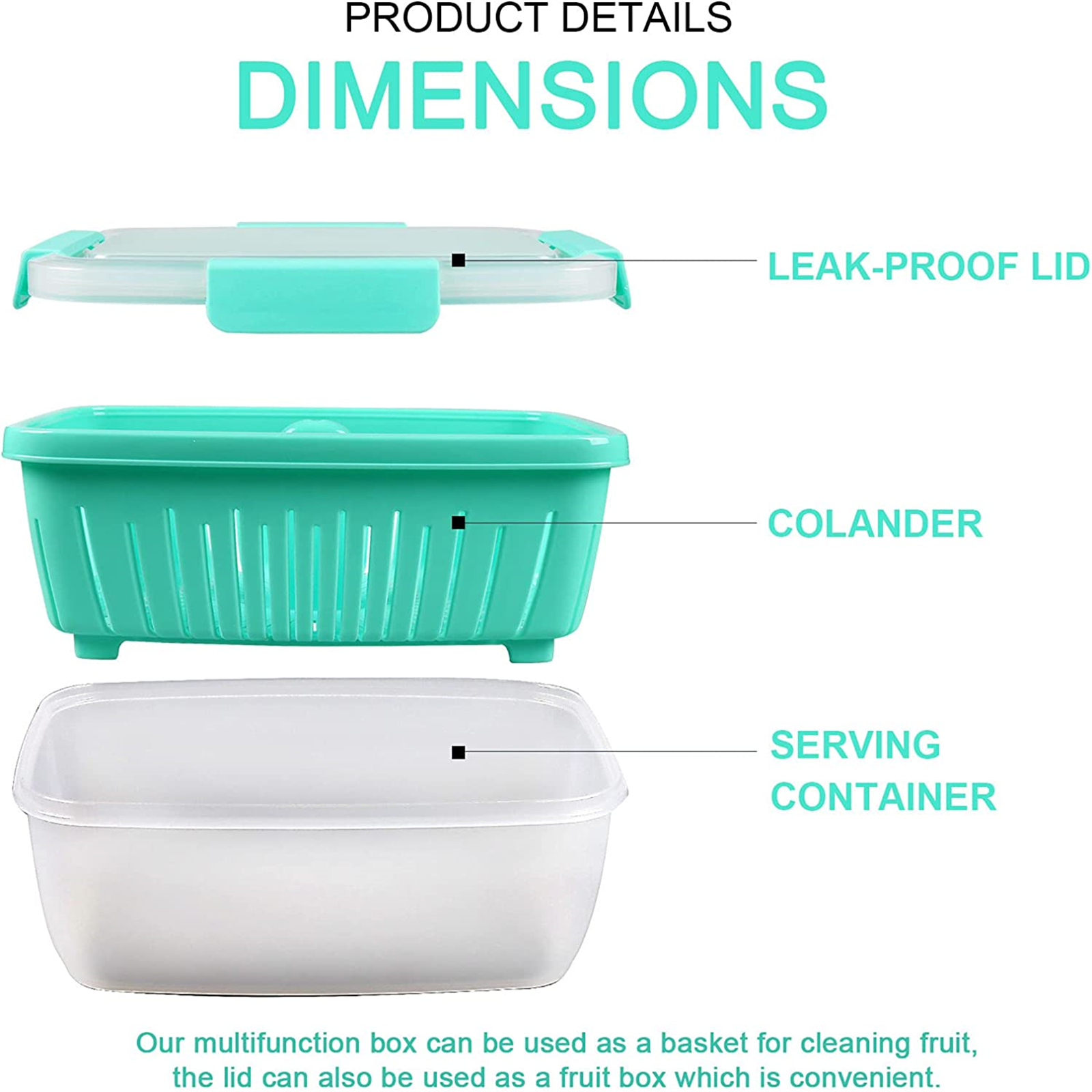 Shopwithgreen Berry Keeper Box Containers 68oz - Green-shopwithgreen