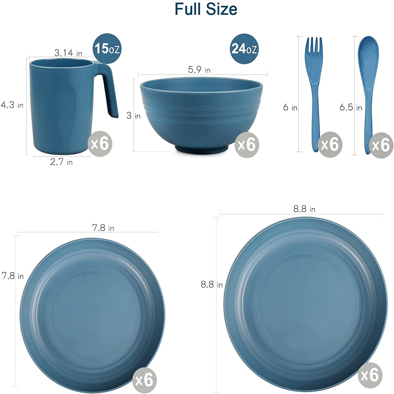 Shopwithgreen Lightweight & Unbreakable Plastic Dinnerware Sets - 36 PCS-shopwithgreen