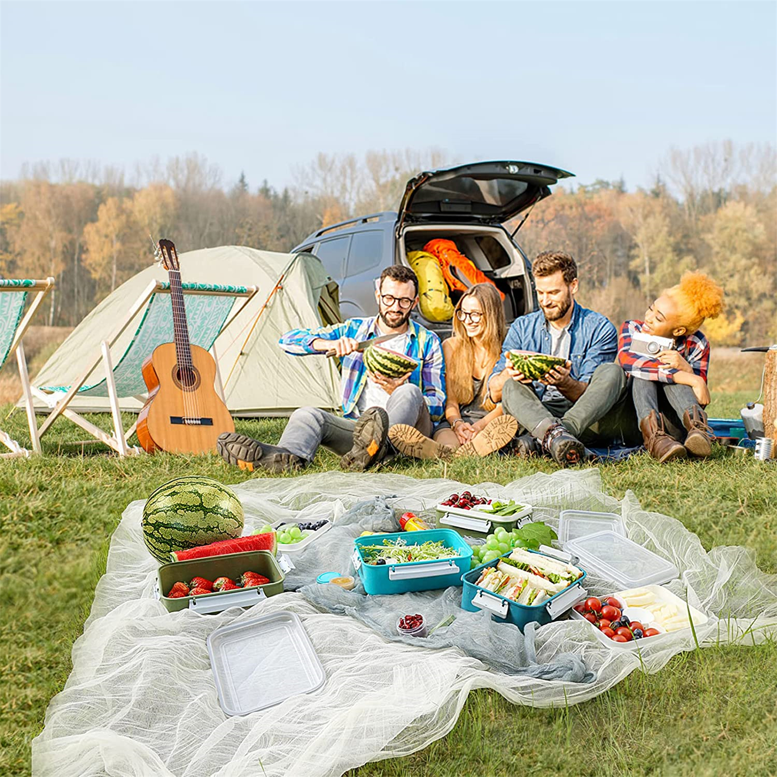 Shopwithgreen Salad Food Storage Container to Go 47-oz with 3-Compartment 3 pcs - Coastal Aqua-shopwithgreen