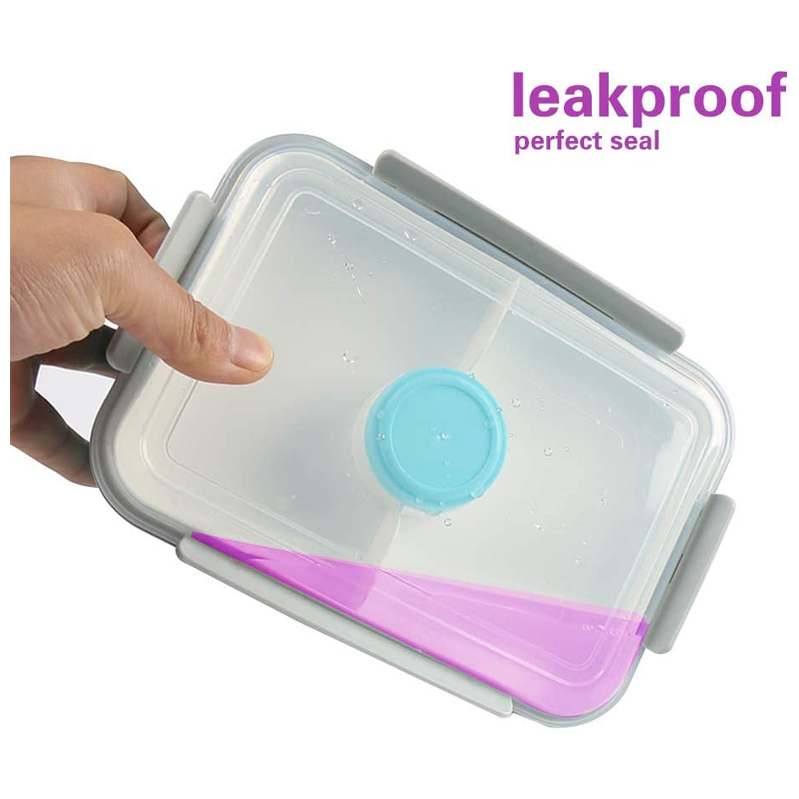 Shopwithgreen Salad Food Storage Container to Go 47-oz with 3-Compartment 3 pcs - Pink & Green & Light Blue-shopwithgreen