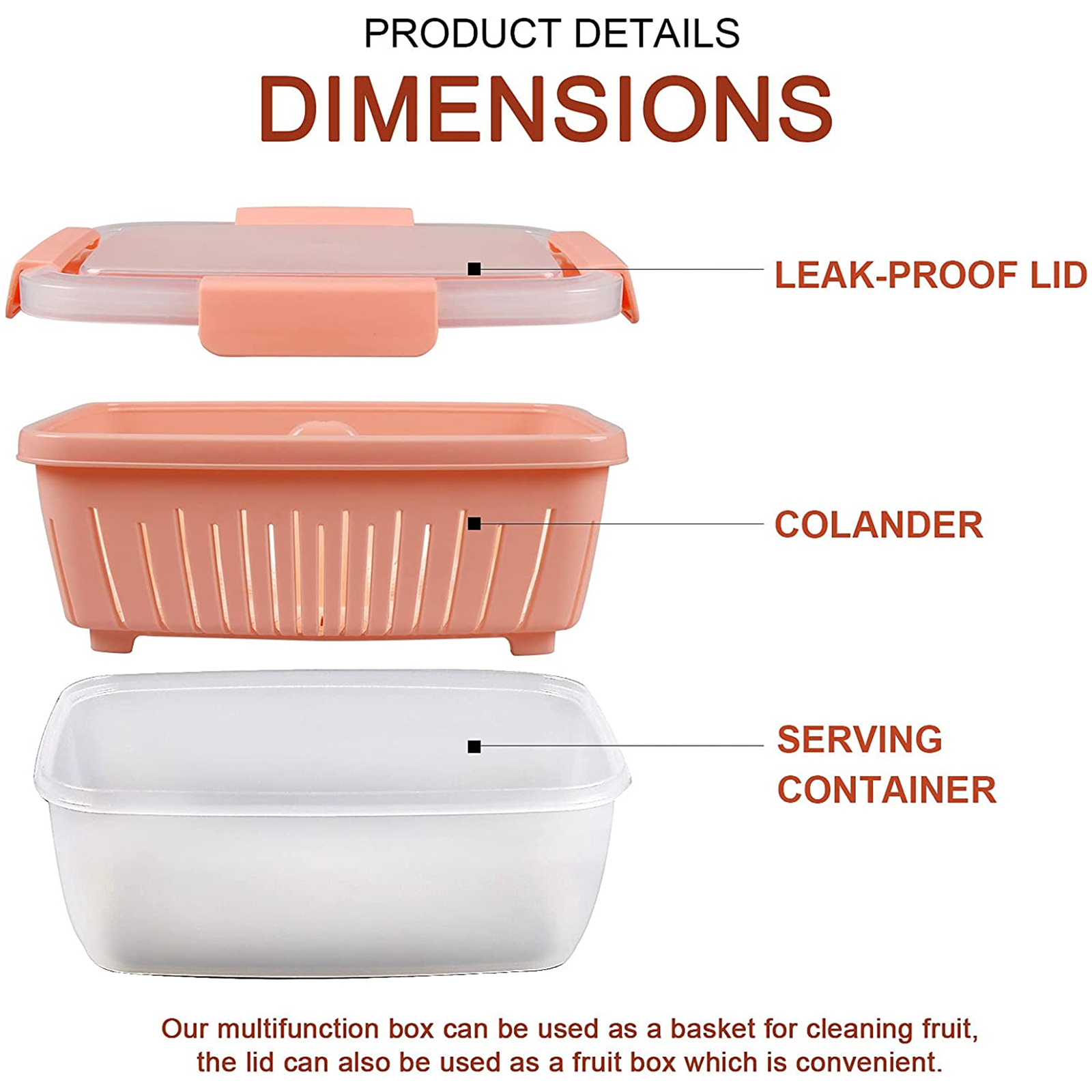 Shopwithgreen Berry Keeper Box Containers 68oz - Pink-shopwithgreen