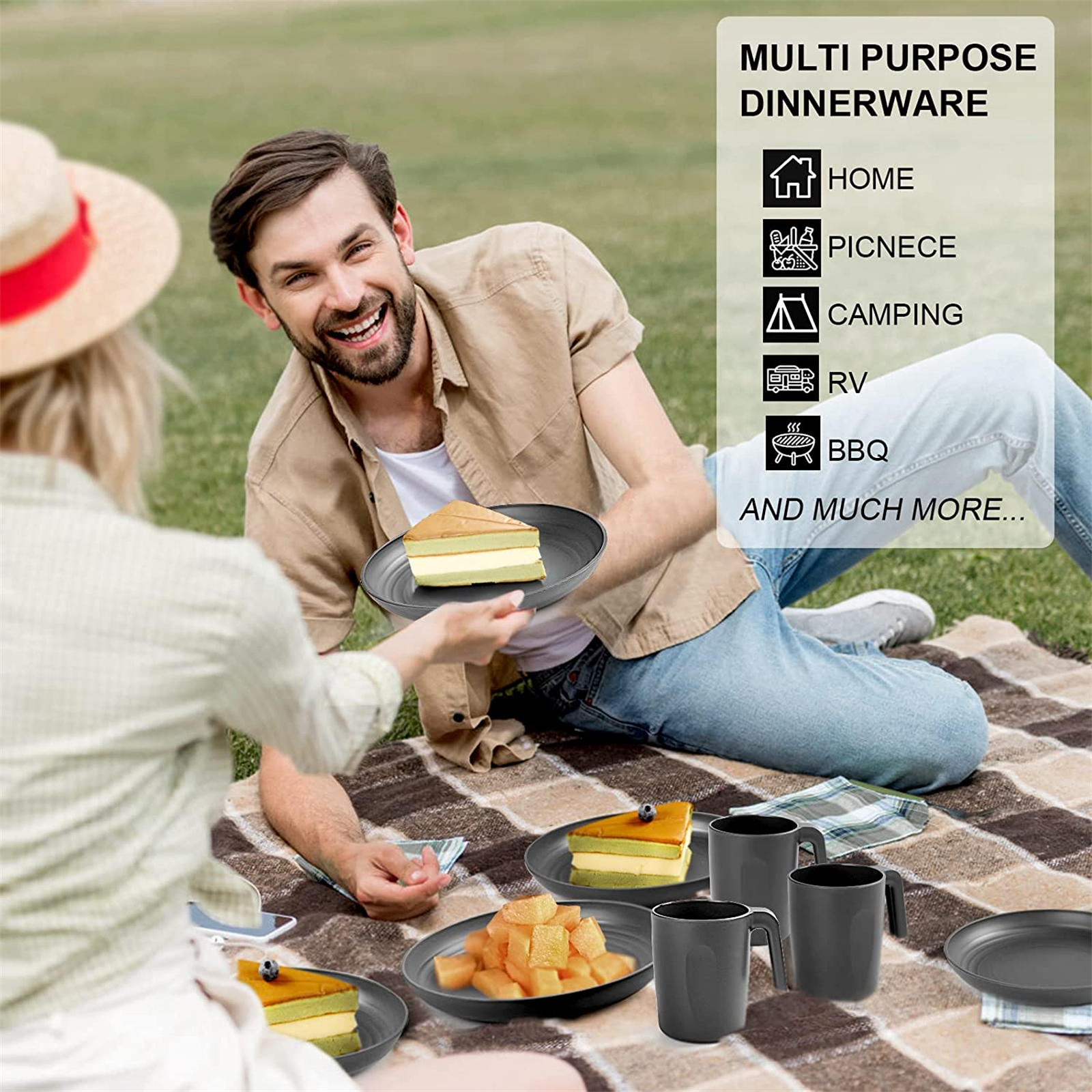 Shopwithgreen Lightweight & Unbreakable Plastic Dinnerware Sets - 36 PCS-shopwithgreen