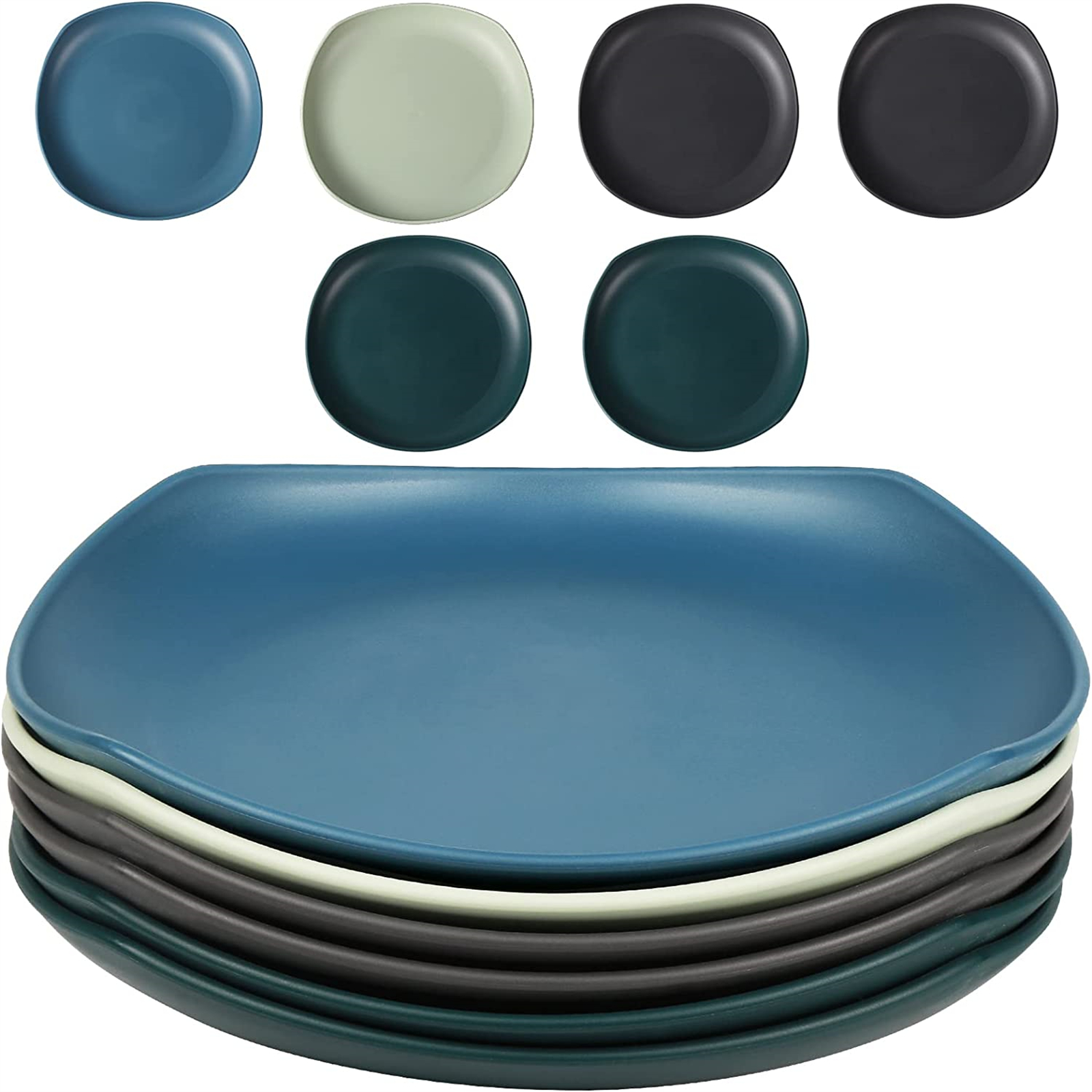 Shopwithgreen Unbreakable Plastic Plates - 6 pcs 7.8 inch-shopwithgreen