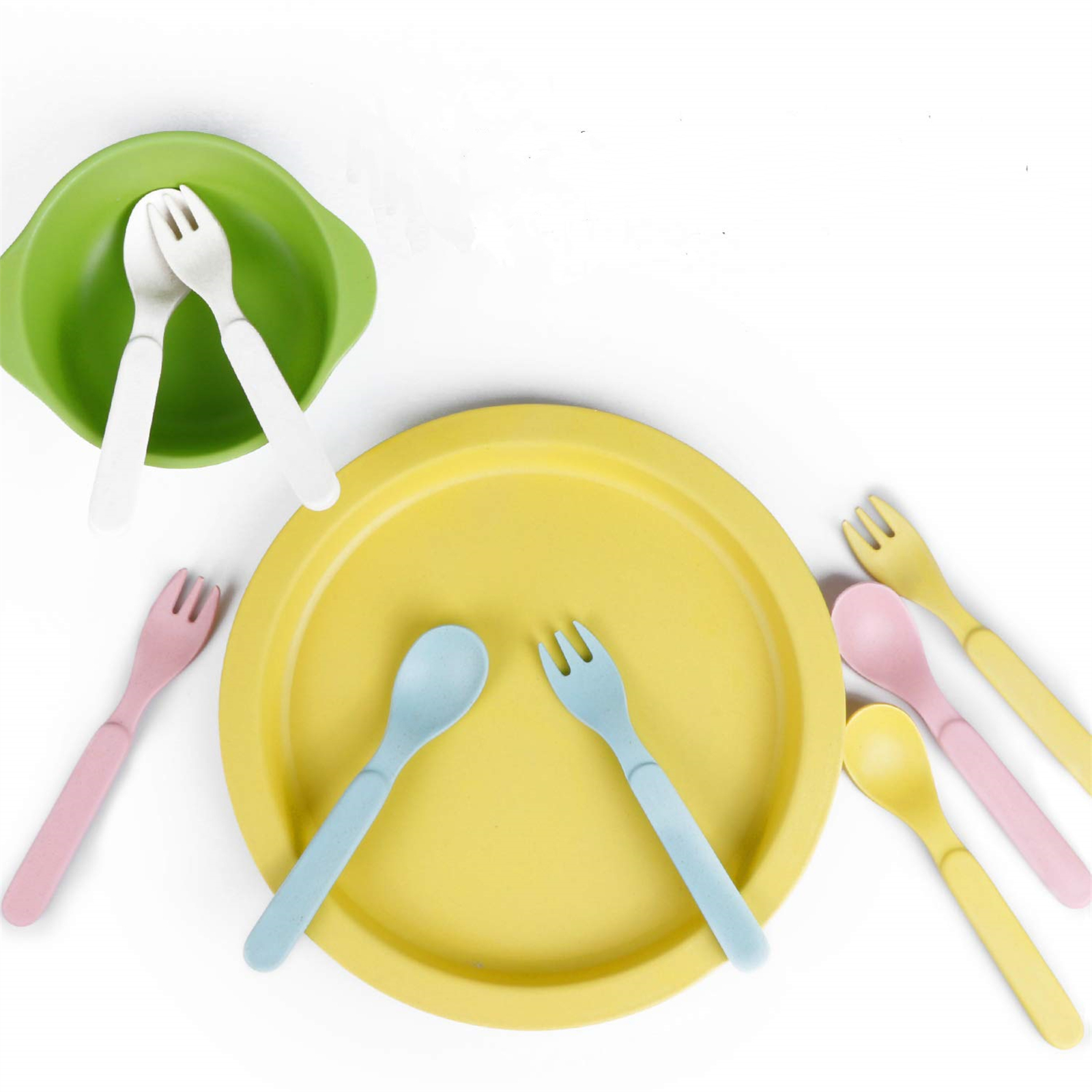 Shopwithgreen Bamboo Kids Spoons & Forks Set 10pcs - Sunshine-shopwithgreen