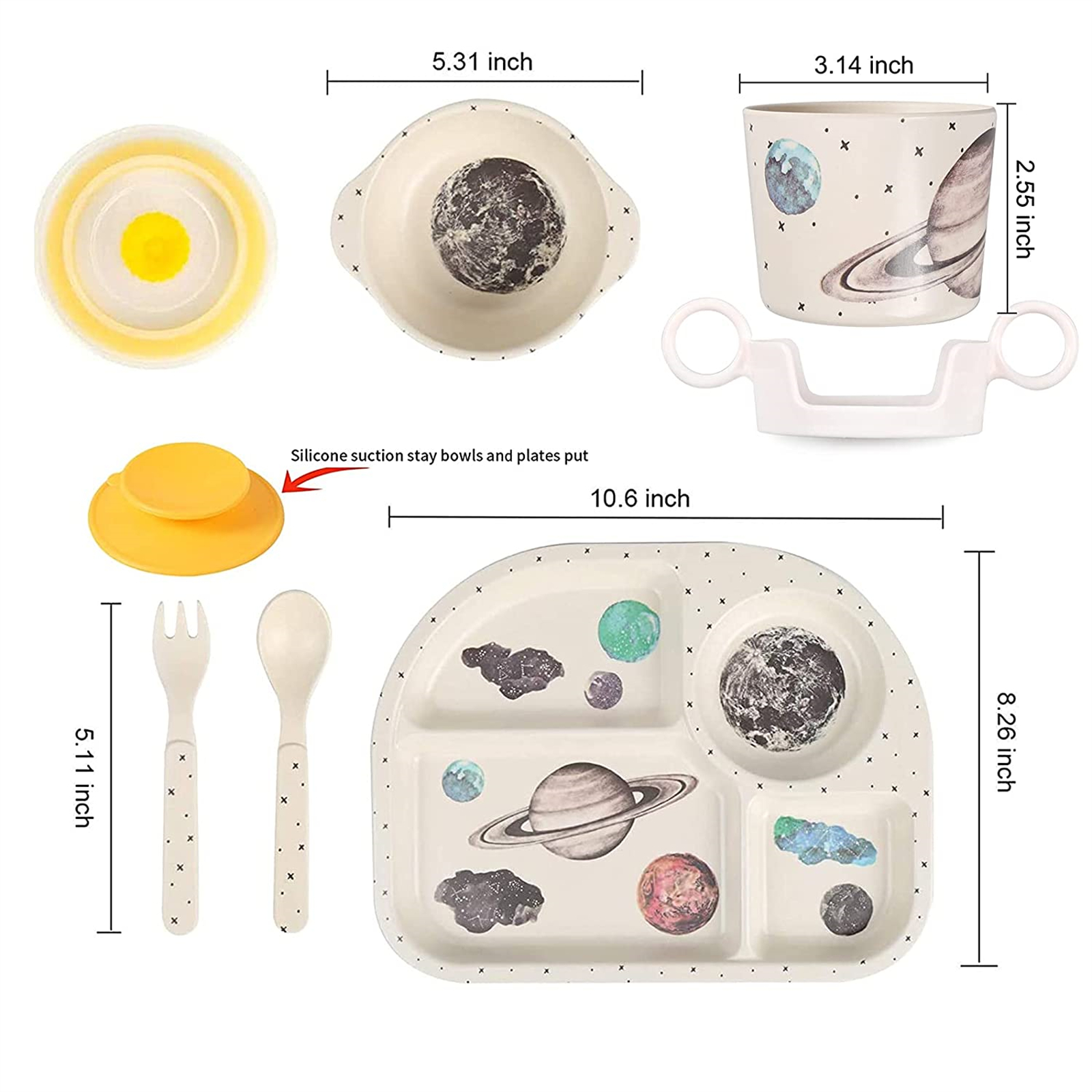 Shopwithgreen Bamboo Kids Dinnerware Set 7 pcs-shopwithgreen