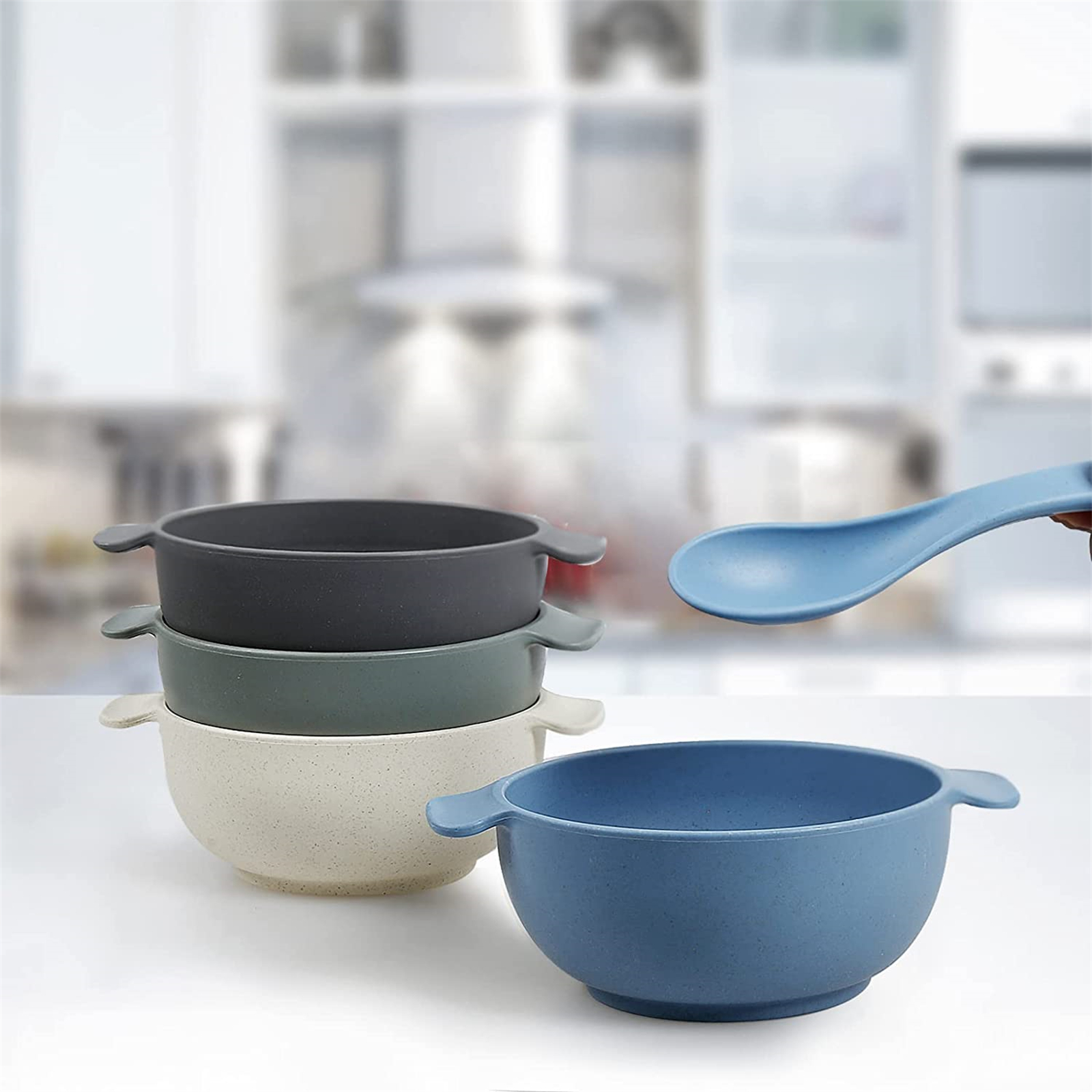 Shopwithgreen Wheat Straw Kids Bowls and Spoons Set 8 pcs-shopwithgreen