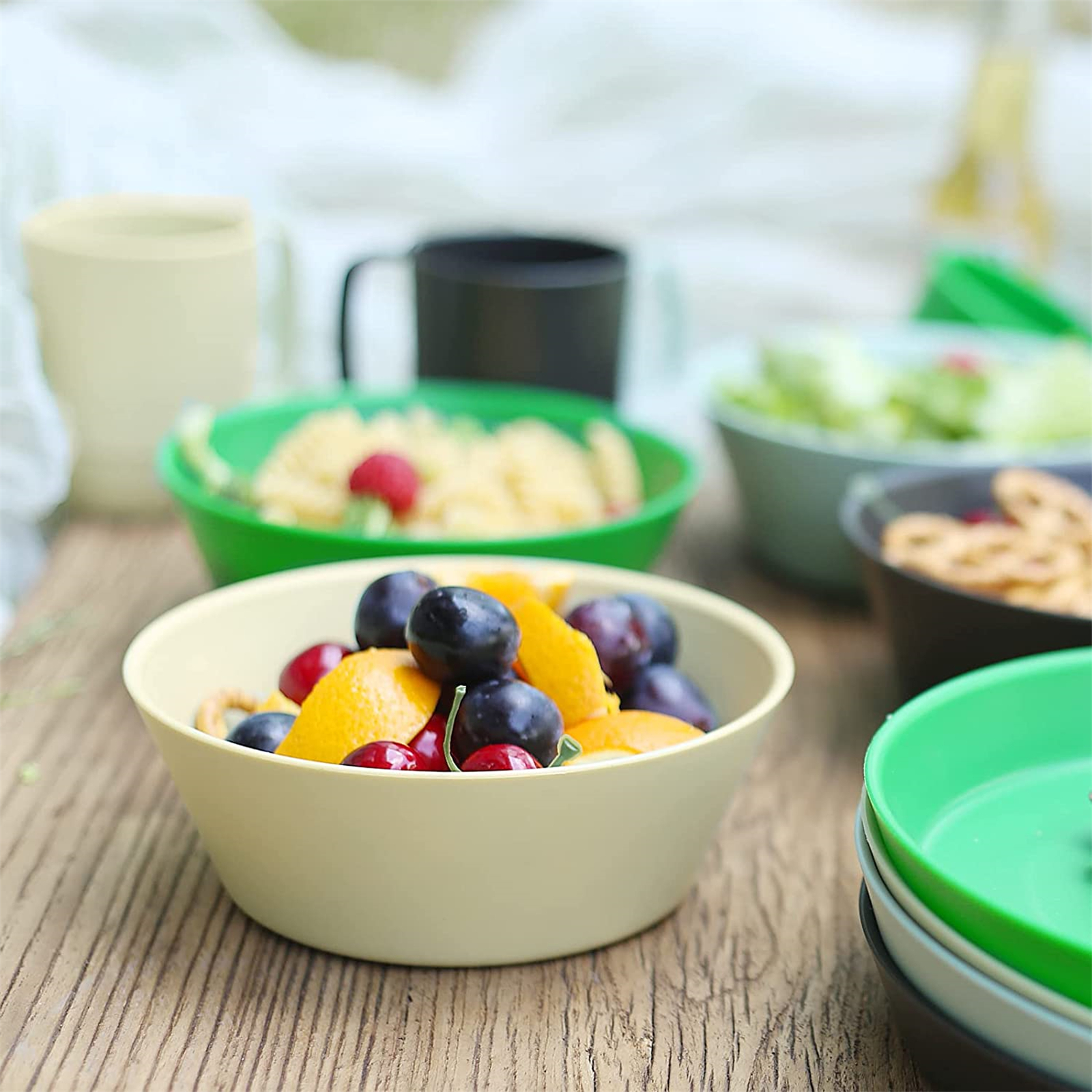 Shopwithgreen Lightweight & Unbreakable Plastic Dinnerware Sets - 12 PCS-shopwithgreen