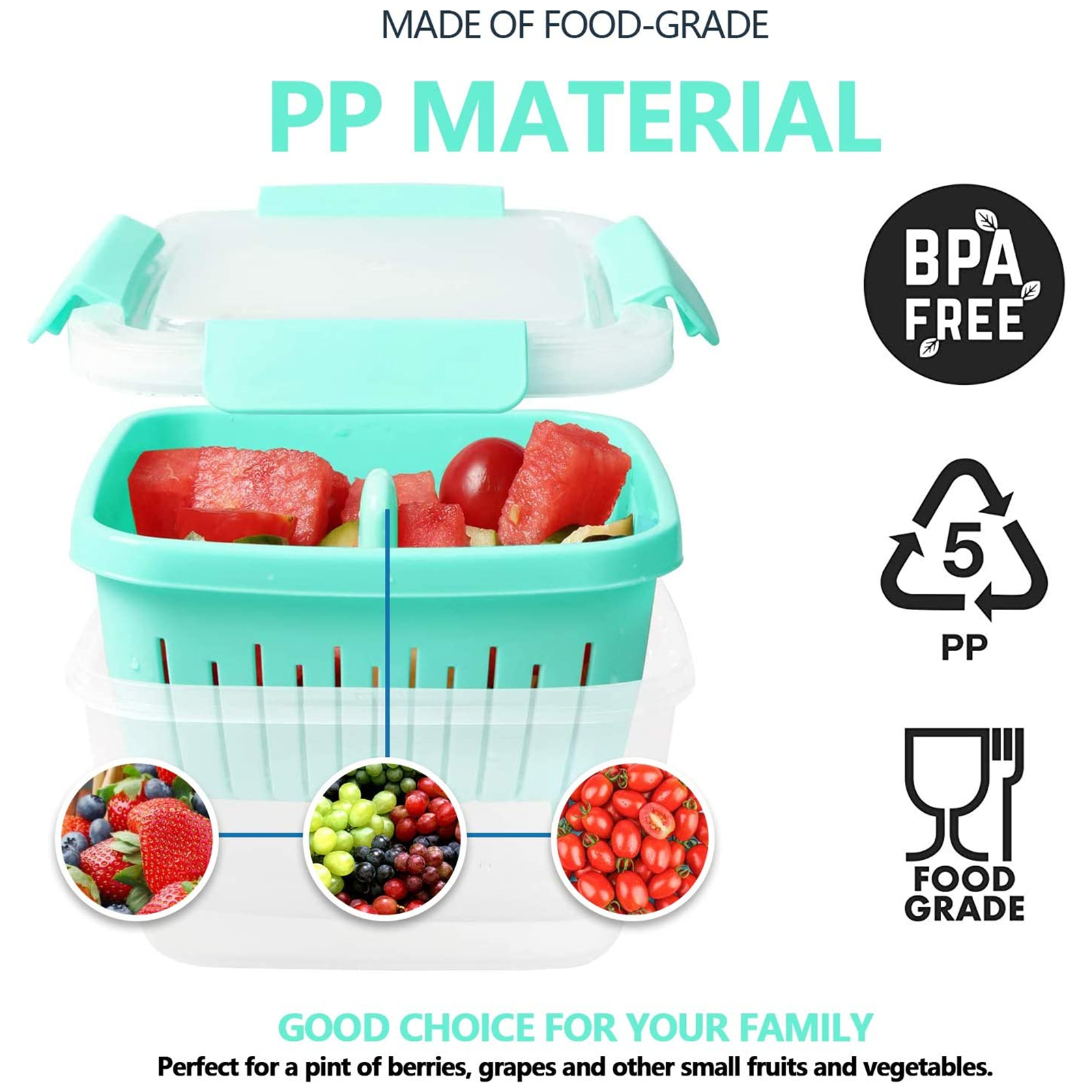 Shopwithgreen Berry Keeper Box Containers 52oz - Green-shopwithgreen