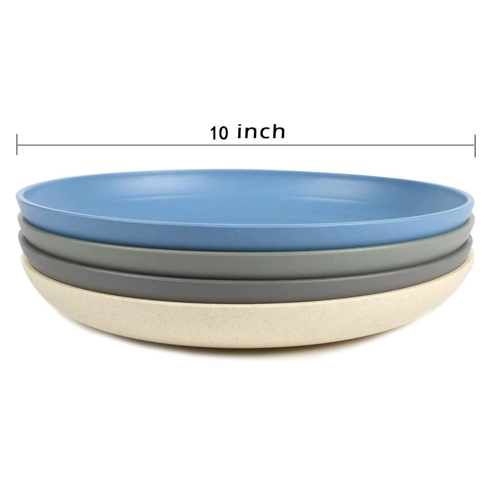 Shopwithgreen Wheat Straw Plastic Plates - 4pcs 10 inch Coastal-shopwithgreen