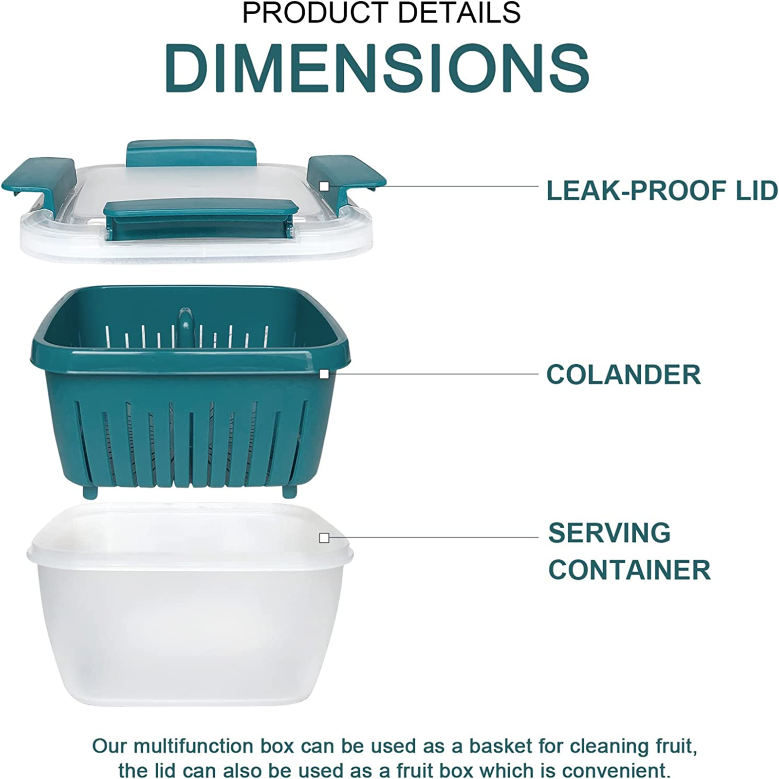 Shopwithgreen Berry Keeper Box Containers 50oz - Dark Blue-shopwithgreen