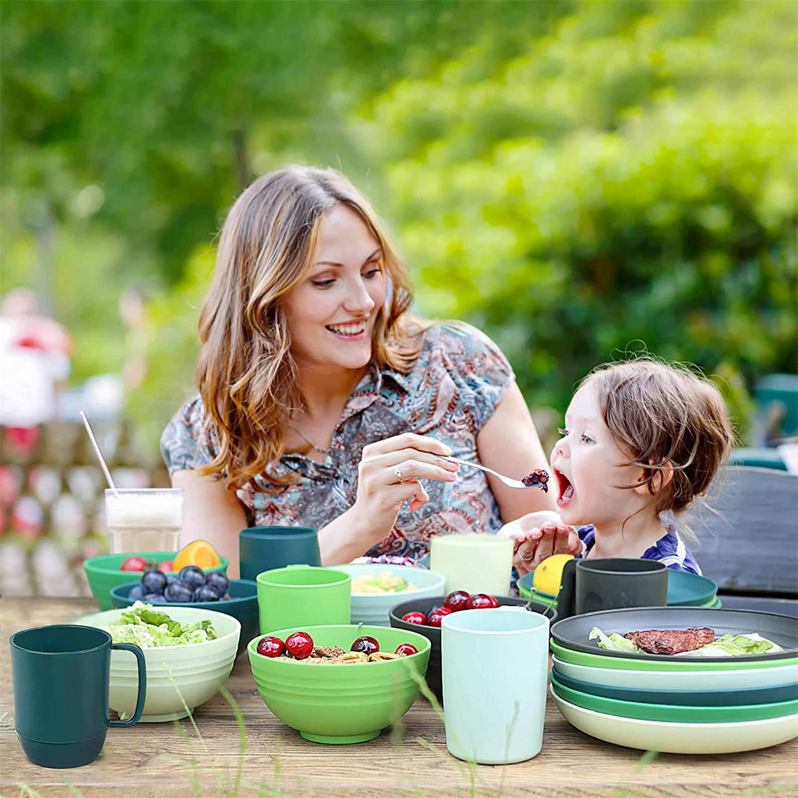 Shopwithgreen Lightweight & Unbreakable Plastic Dinnerware Sets - 12 PCS-shopwithgreen