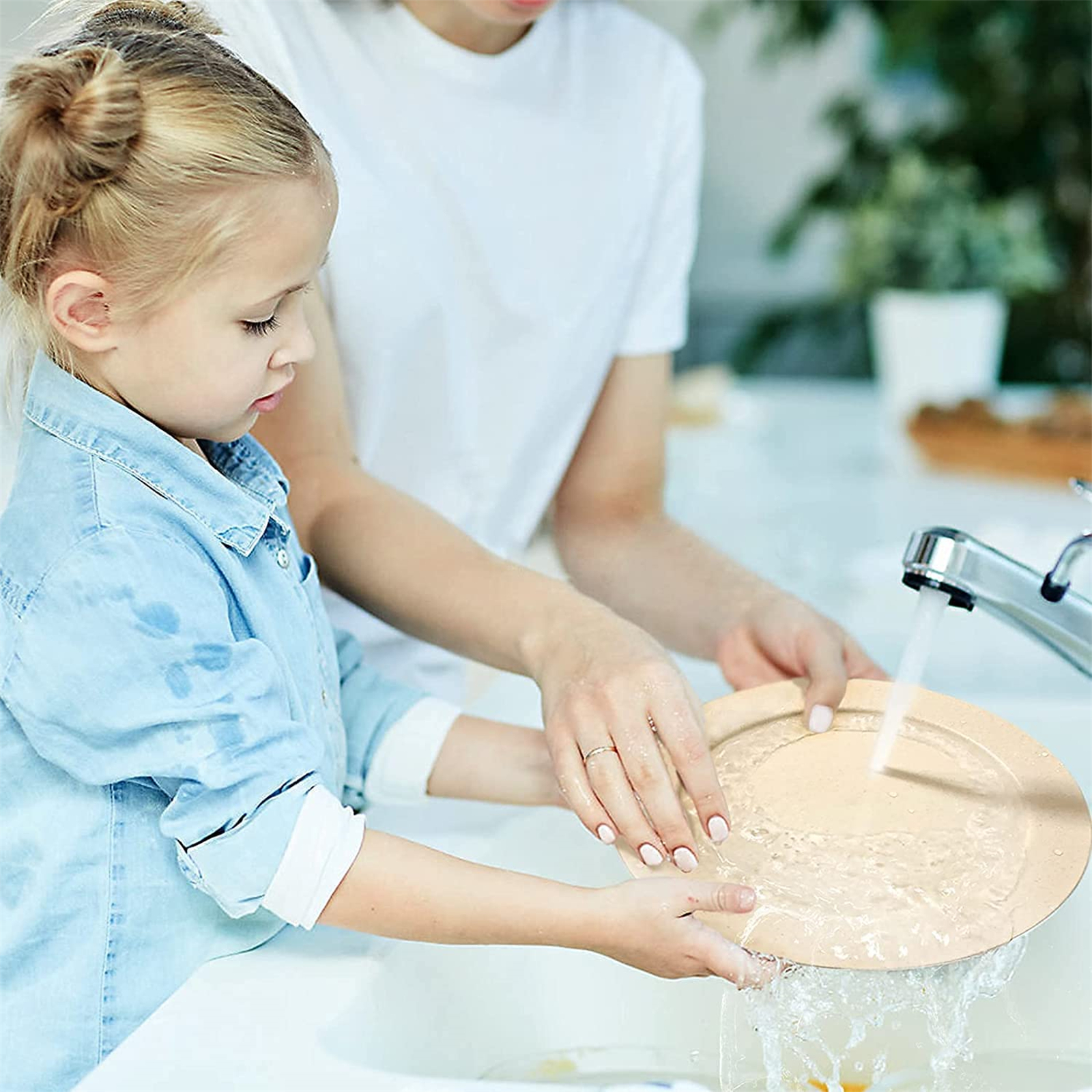 Shopwithgreen Wheat Straw Plastic Plates - 6pcs 10 inch Pale Blush-shopwithgreen