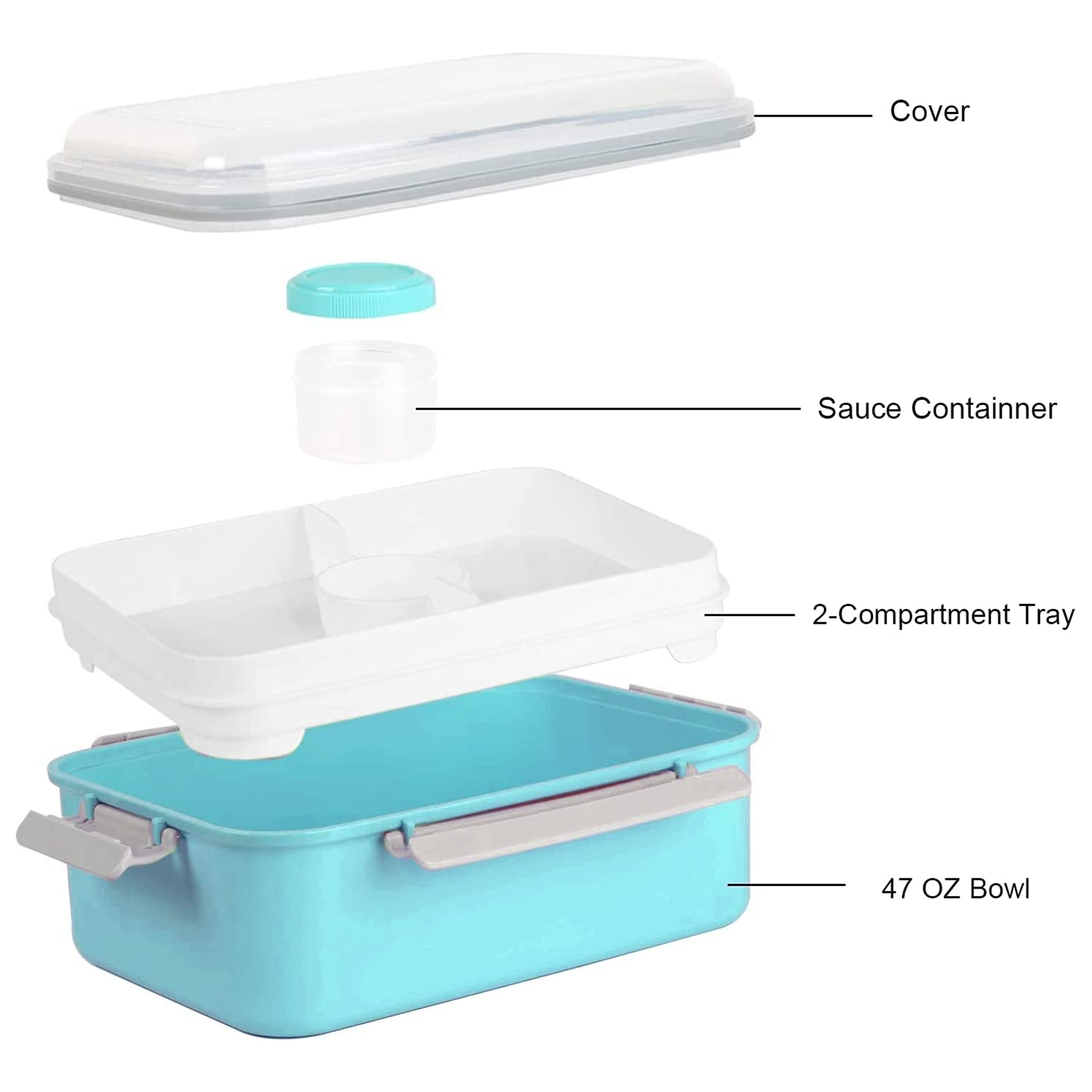 Shopwithgreen Salad Food Storage Container to Go 47-oz with 3-Compartment 3 pcs - Blue-shopwithgreen