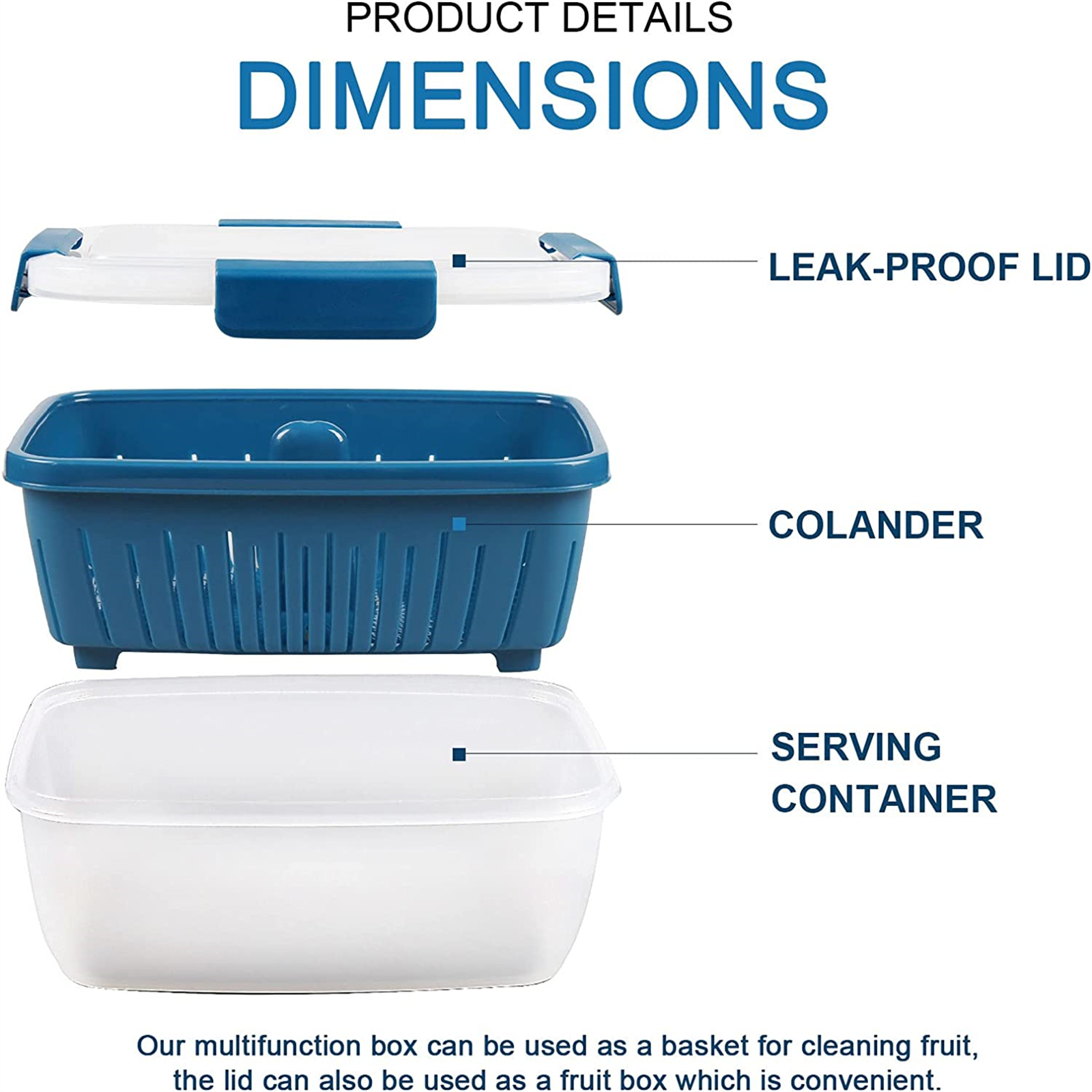 Shopwithgreen Berry Keeper Box Containers 68oz - Blue-shopwithgreen