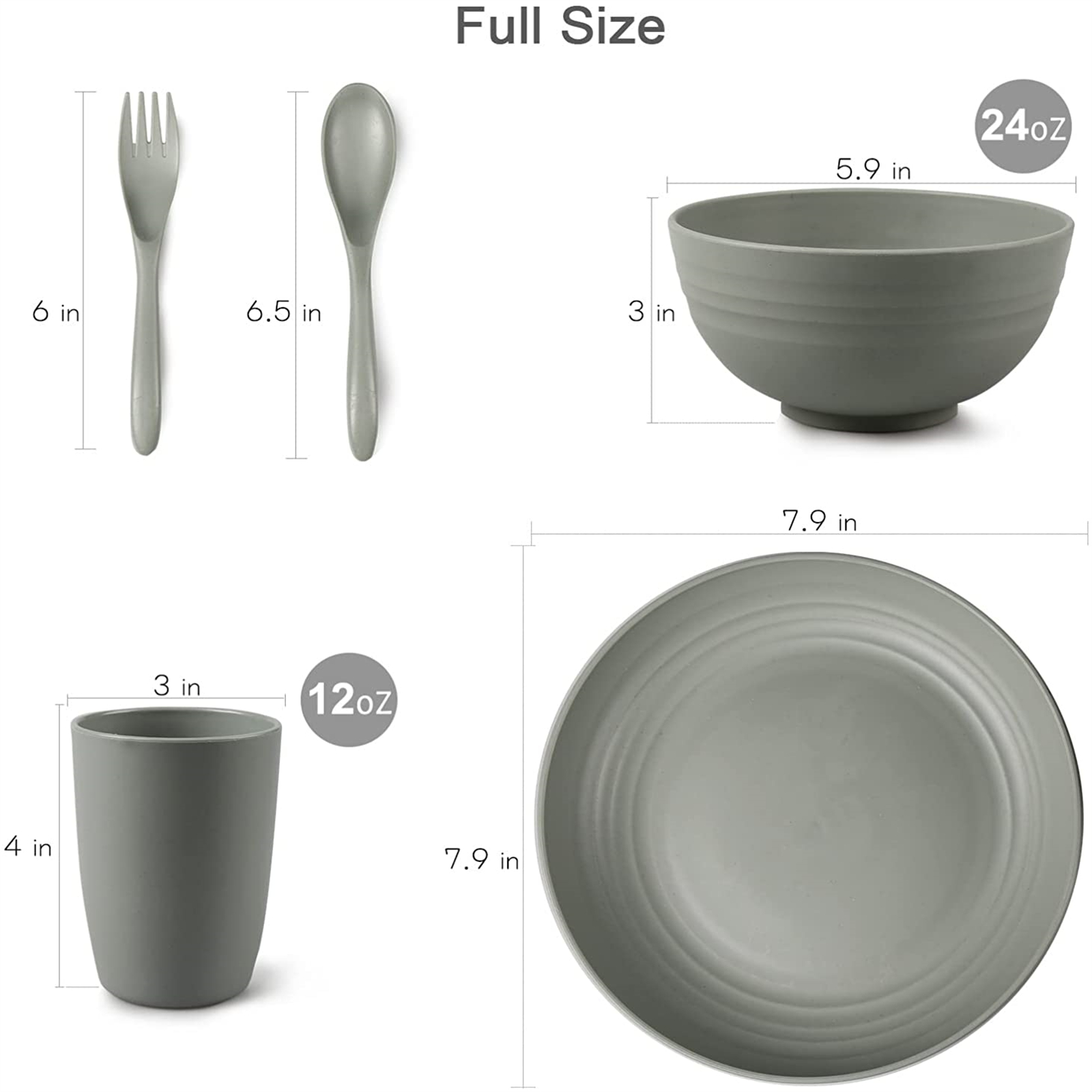 Shopwithgreen Wheat Straw Lightweight & Unbreakable Dinnerware Sets - 20PCS-shopwithgreen