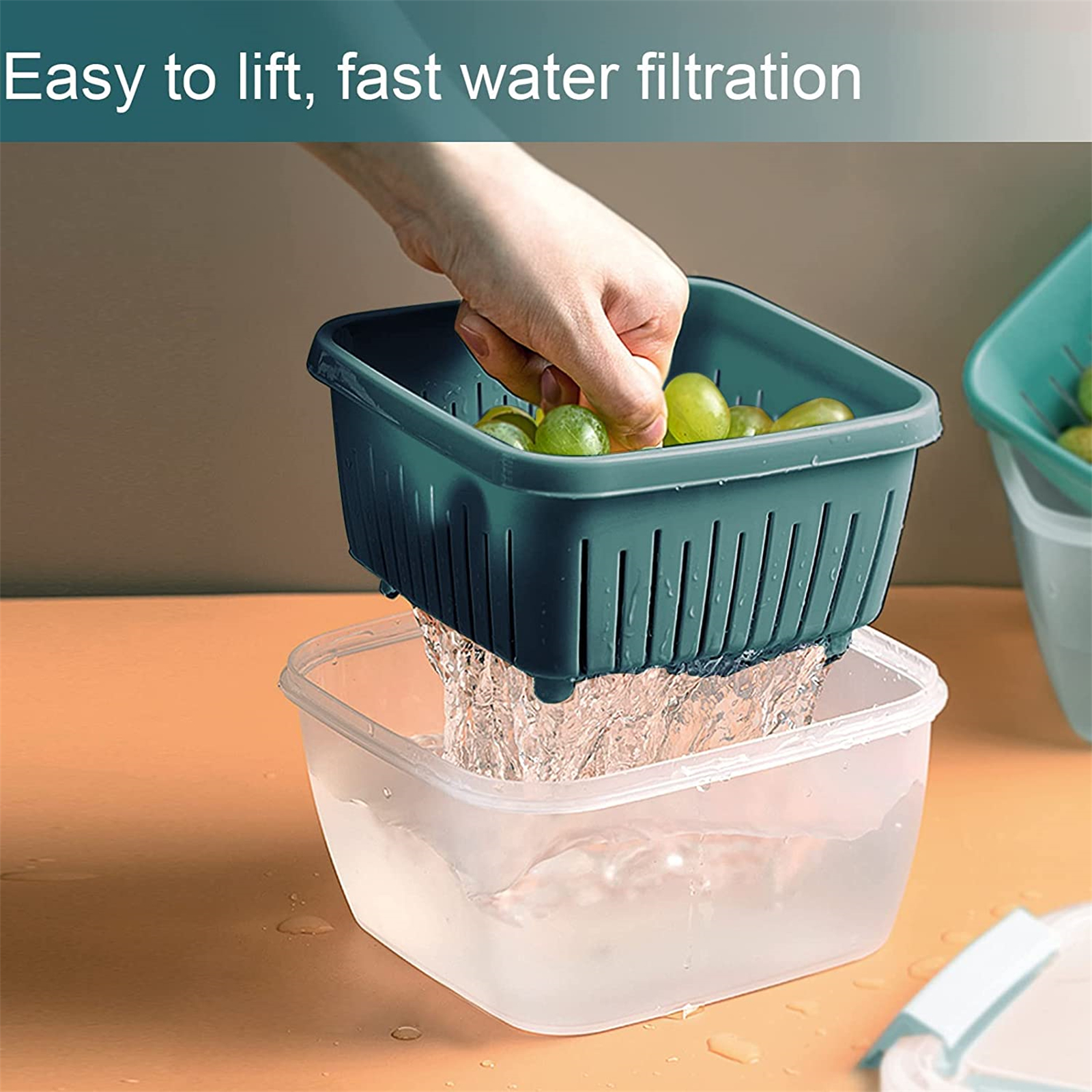 Shopwithgreen Berry Keeper Box Containers 52oz - Dark Blue-shopwithgreen