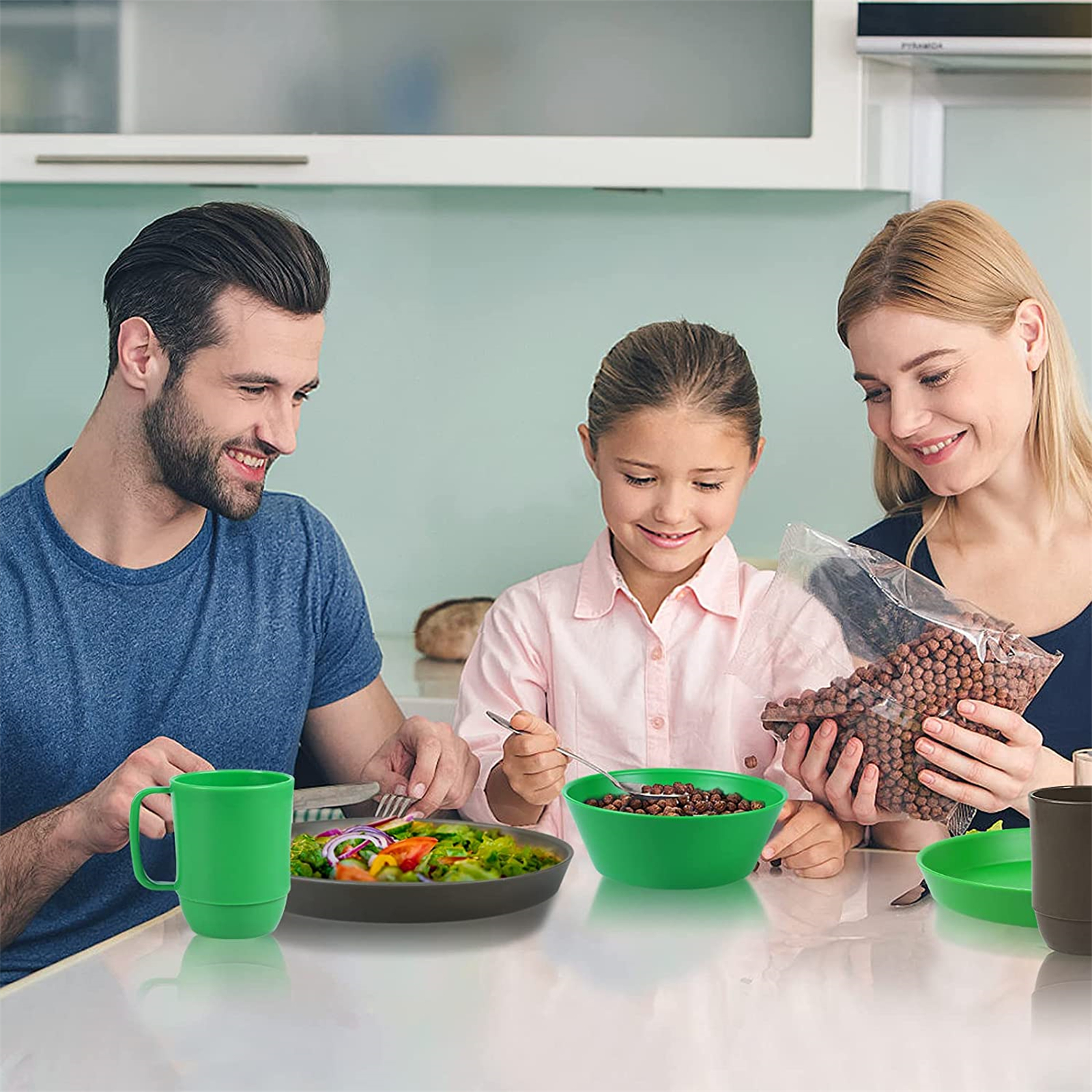 Shopwithgreen Lightweight & Unbreakable Plastic Dinnerware Sets - 12 PCS-shopwithgreen