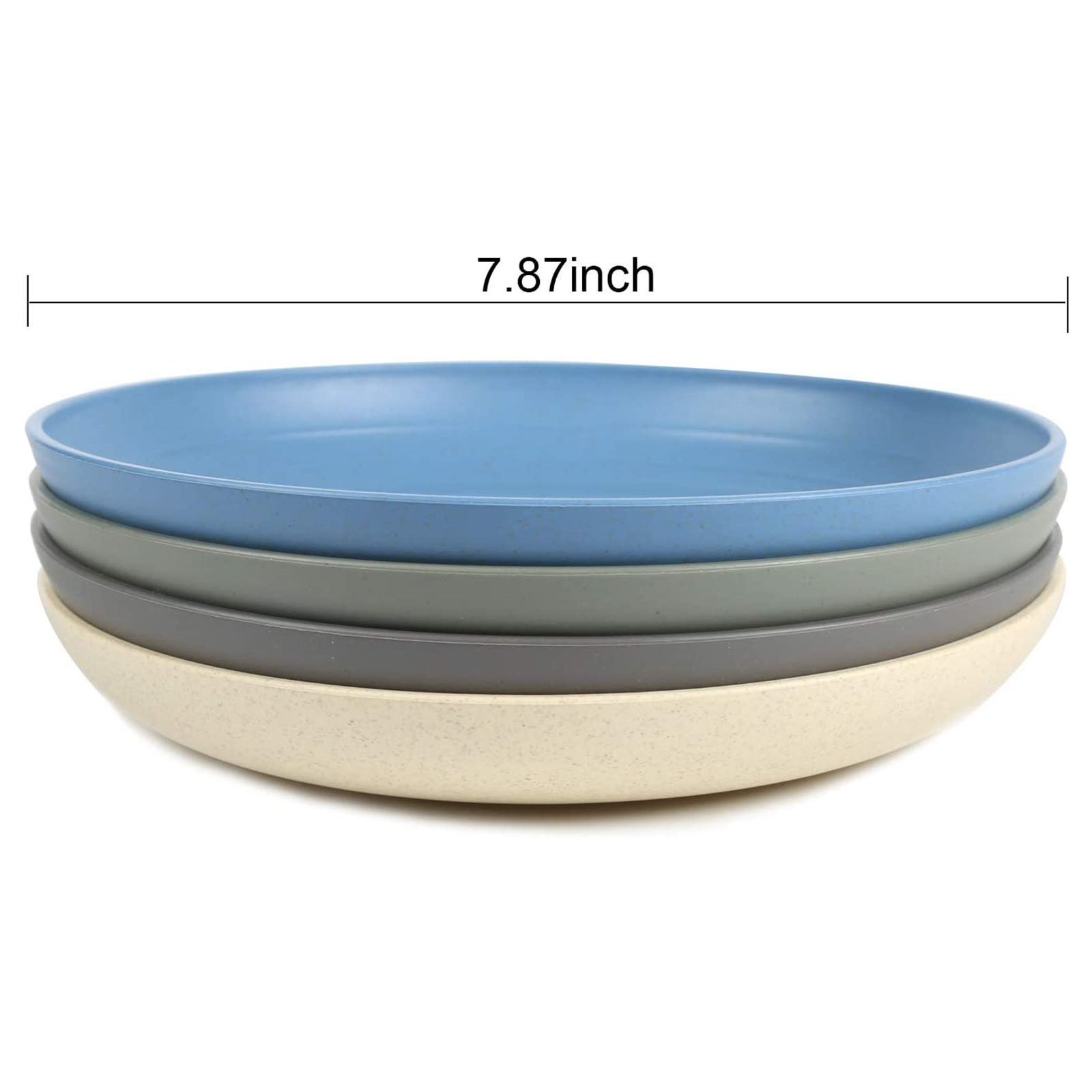Shopwithgreen Wheat Straw Plastic Plates - 4pcs 7.8 inch Coastal-shopwithgreen