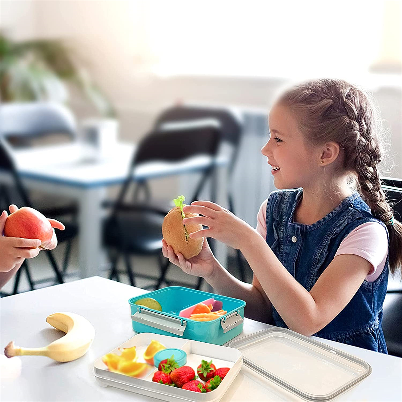 Shopwithgreen Salad Food Storage Container to Go 47-oz with 3-Compartment 3 pcs - Blue-shopwithgreen