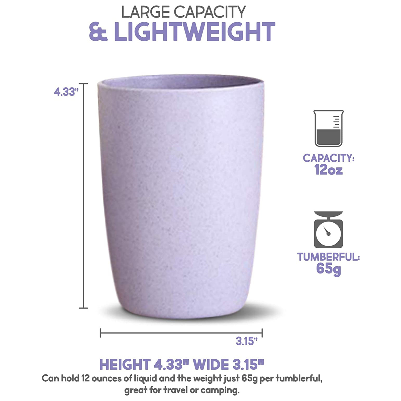 Shopwithgreen Wheat Straw Drinking Cups - 5pcs 12 OZ Pale Blush-shopwithgreen