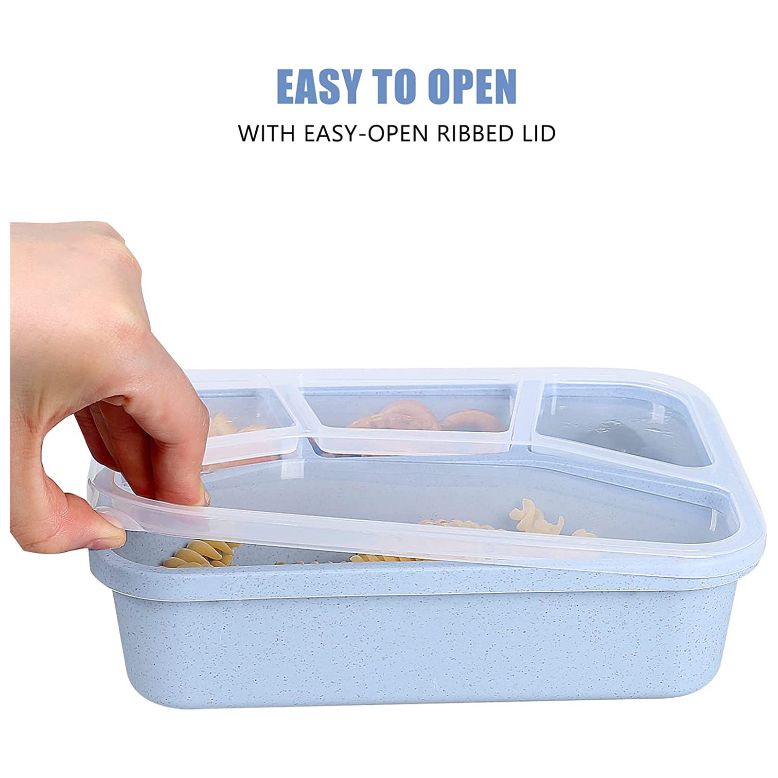 Shopwithgreen Meal Prep Plastic Lunch Containers with 4 Compartments 4 pcs  - Creamy White