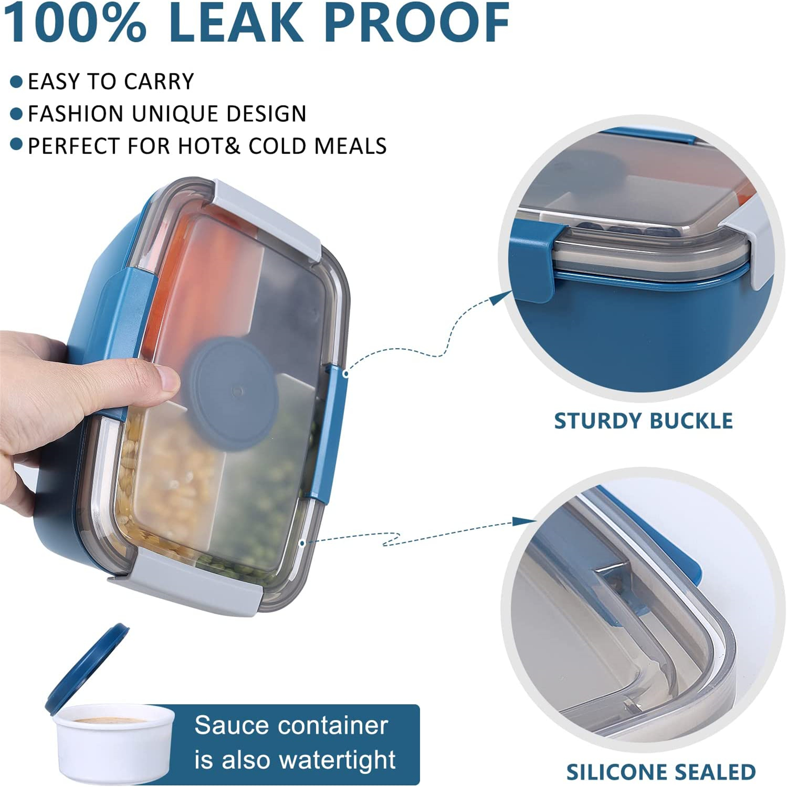 Shopwithgreen 68 OZ to Go Salad Container Lunch Container with 5-Compartment - Blue-shopwithgreen