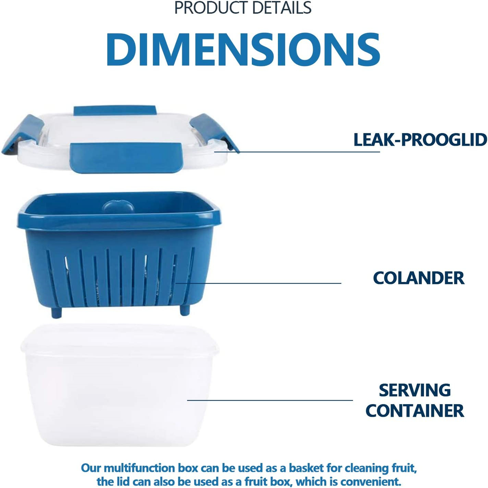 Shopwithgreen Berry Keeper Box Containers 2pcs - 52oz Blue-shopwithgreen