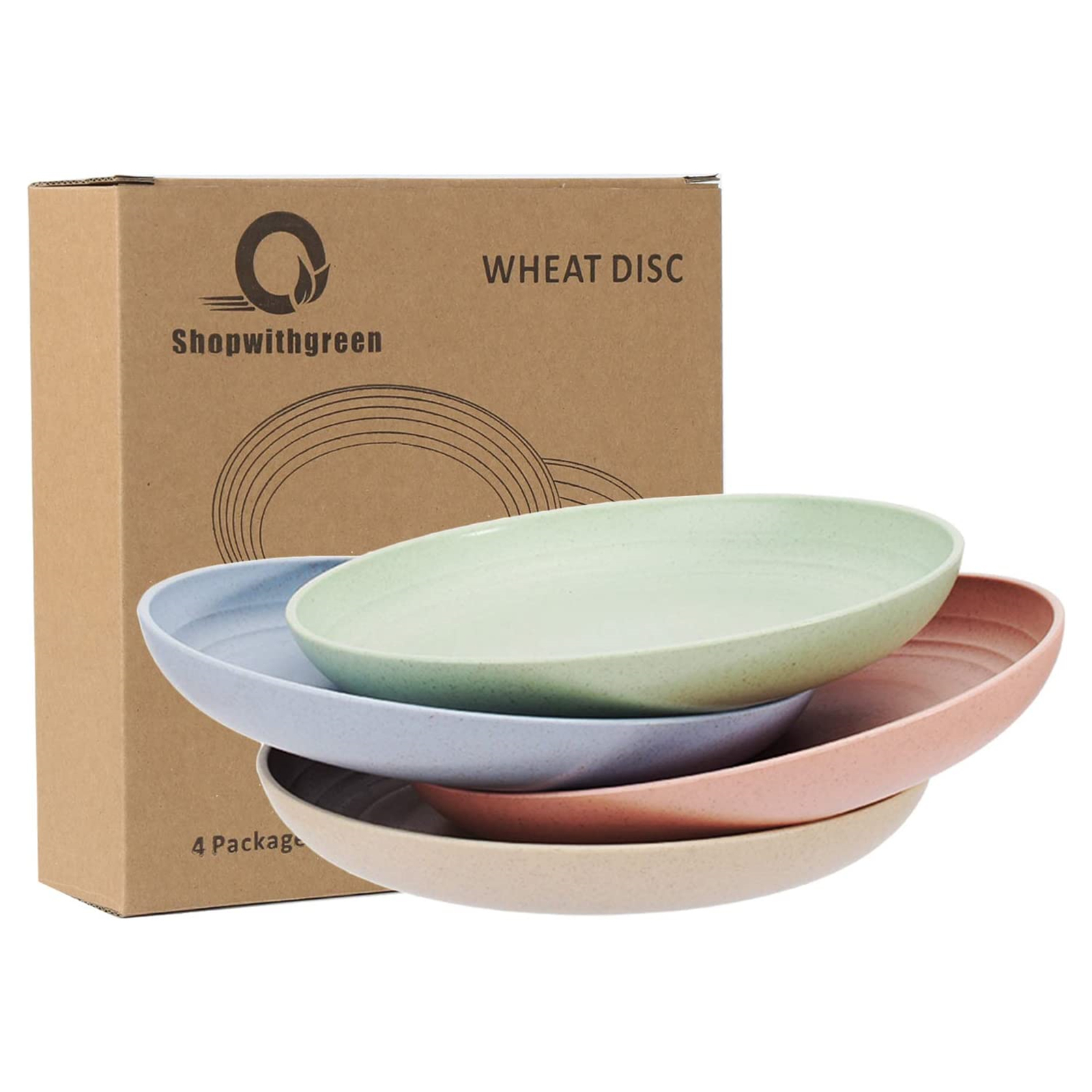 Shopwithgreen Wheat Straw Plastic Plates - 4pcs 7.8 inch Pale Blush-shopwithgreen